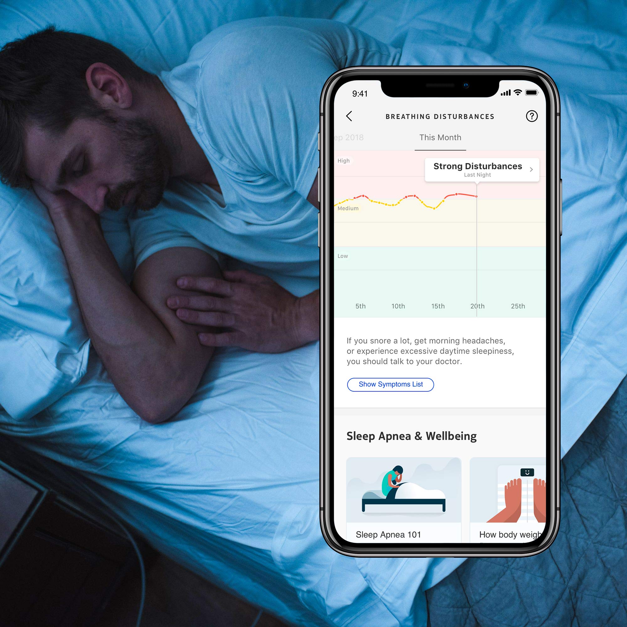 Withings Sleep Tracking Pad - Under Mattress with Sleep Cycle Analysis, Grey, 1 Count, Model WSM02-All-US, Premium Fabric