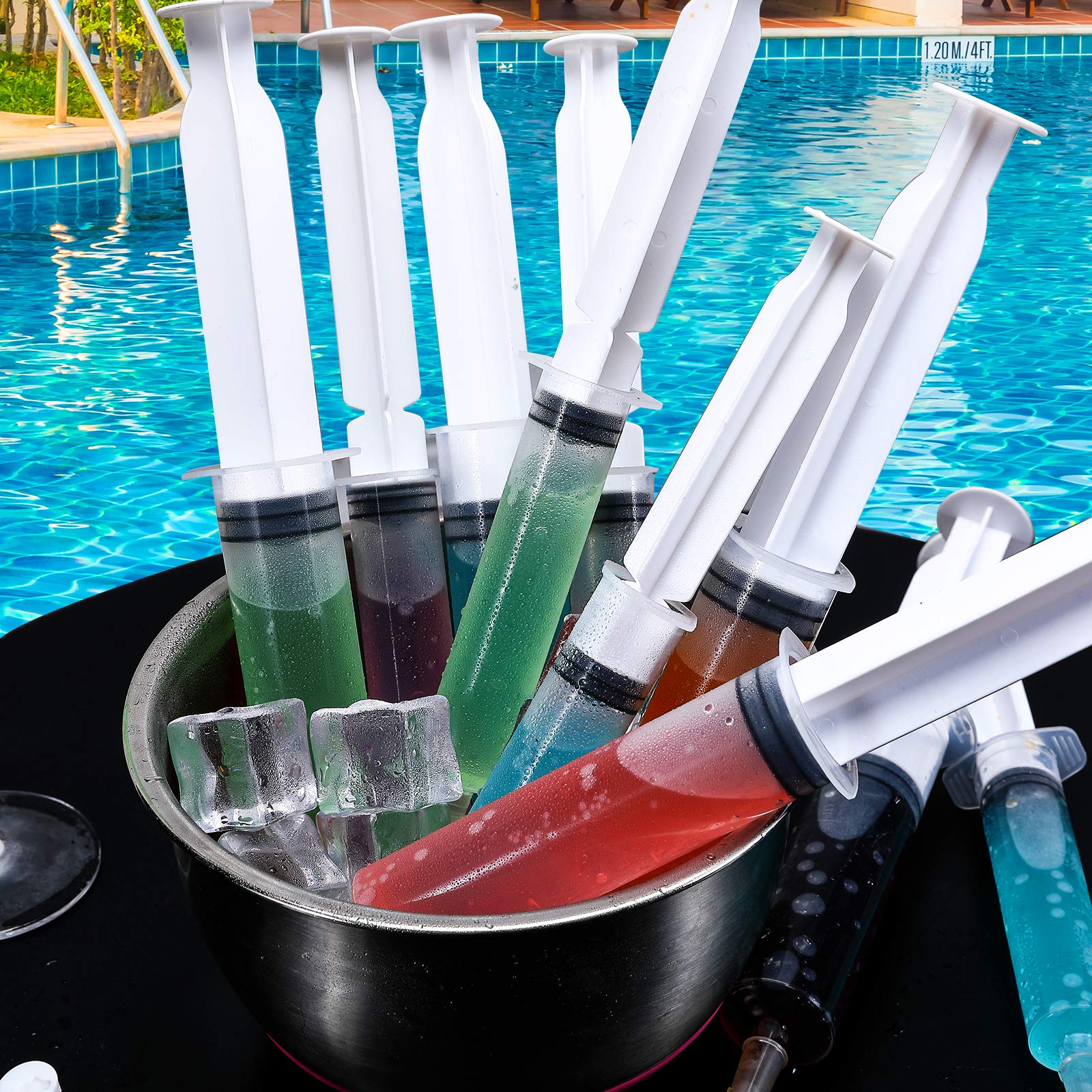 Focusline 50 Pack Jelly Shot Syringes, 1.5 Oz Capacity Reusable Party Springe For Jelly Shot, Durable Jelly Shot Syringes For Ha