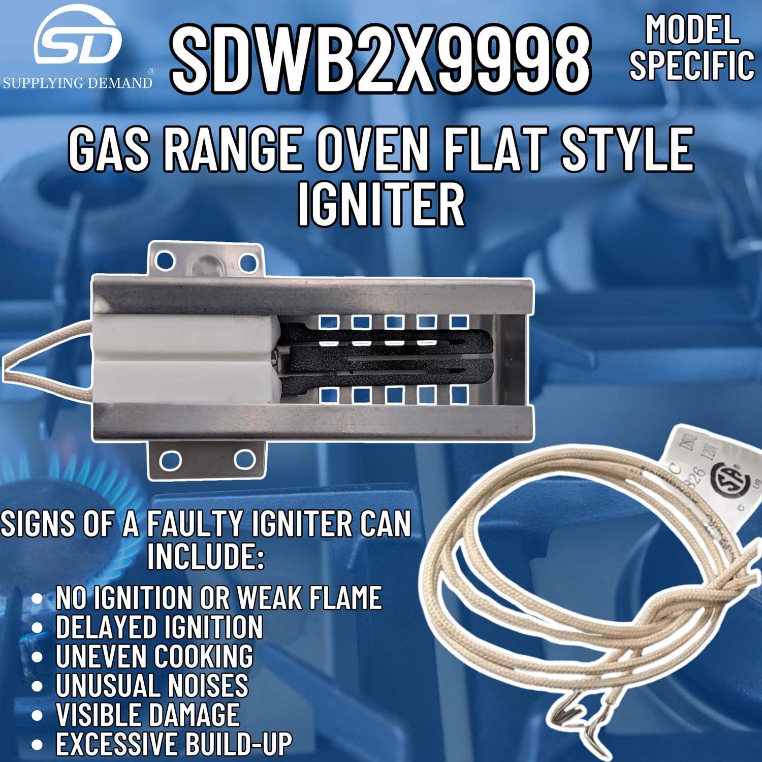 Supplying Demand Wb2X9998 Wb2X8212 Gas Range Oven Flat Style Igniter Replacement