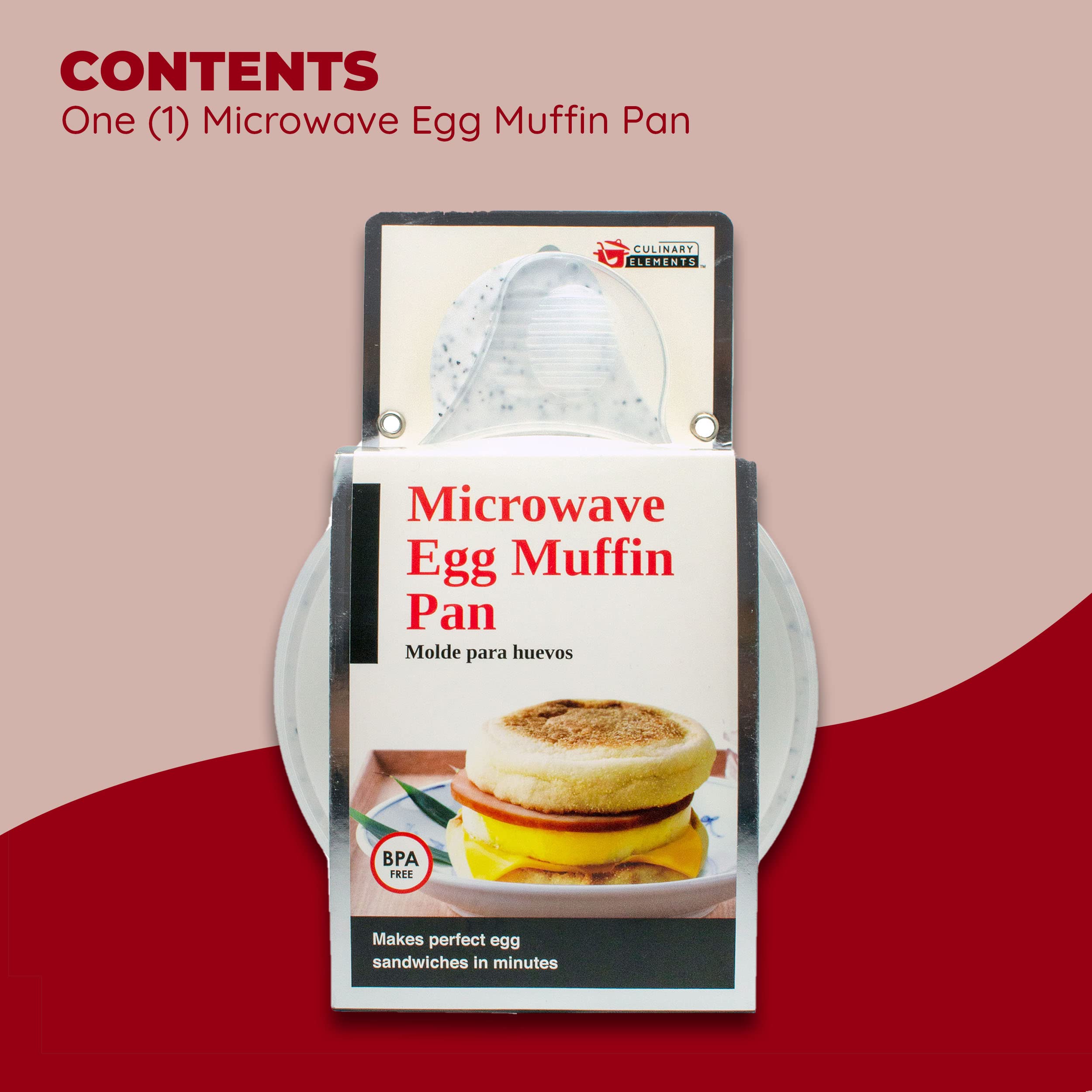 Good Living Microwave Egg Muffin Breakfast Sandwich Pan for Eggs in a Minute or Less  1-pack