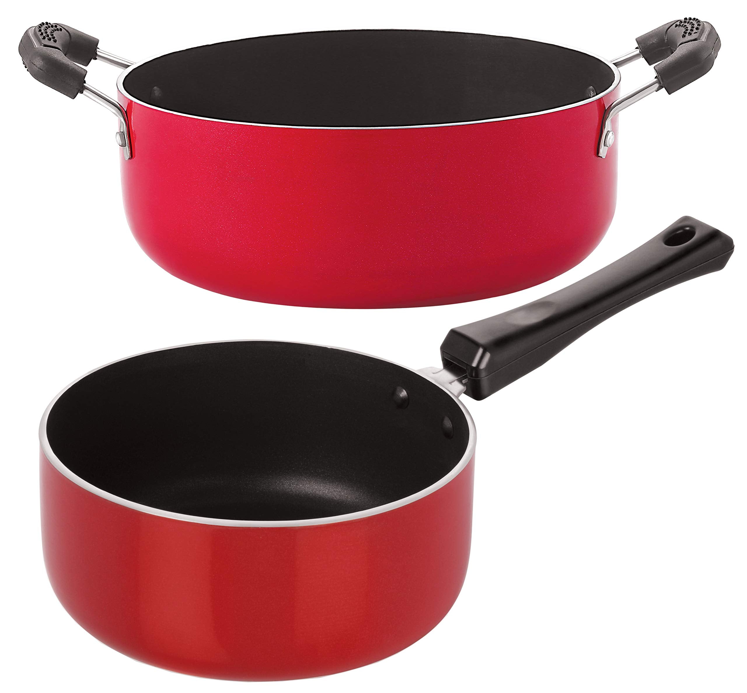 Nirlon NonStick Gas Compatible Sauce Pan And Casserole Combo Set