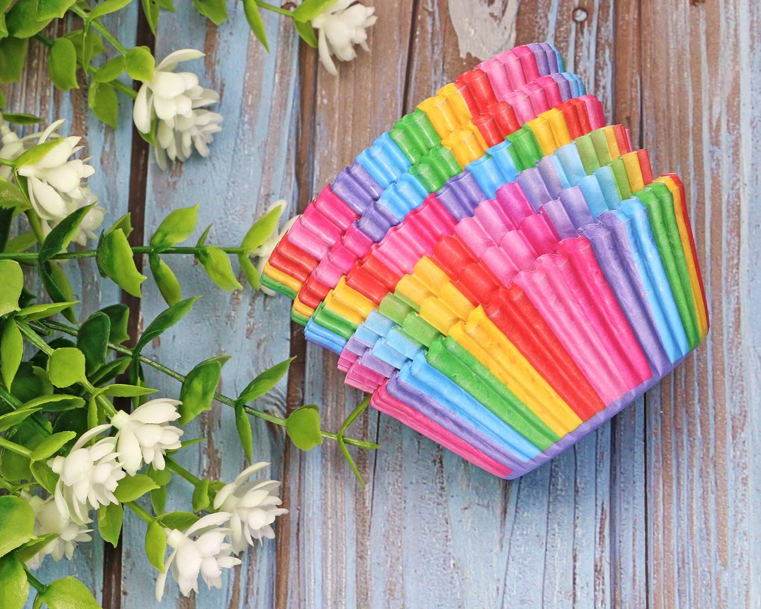 Mini Skater 100Pcs Standard Size Paper Baking Cups Rainbow Cupcake Liners For Wedding Birthday Party Muffins Cupcakes Cake Balls