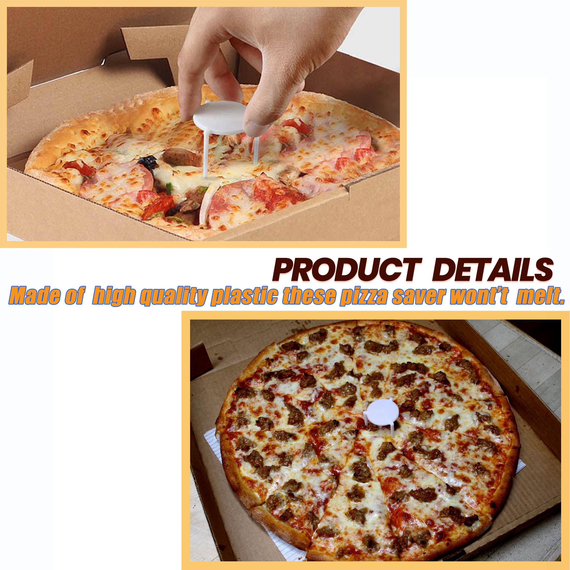 Fit Meal Prep [200 Pack] Pizza Saver Stand - White Plastic Tripod Stack For Restaurant Container, Catering Boxes And Food Take O
