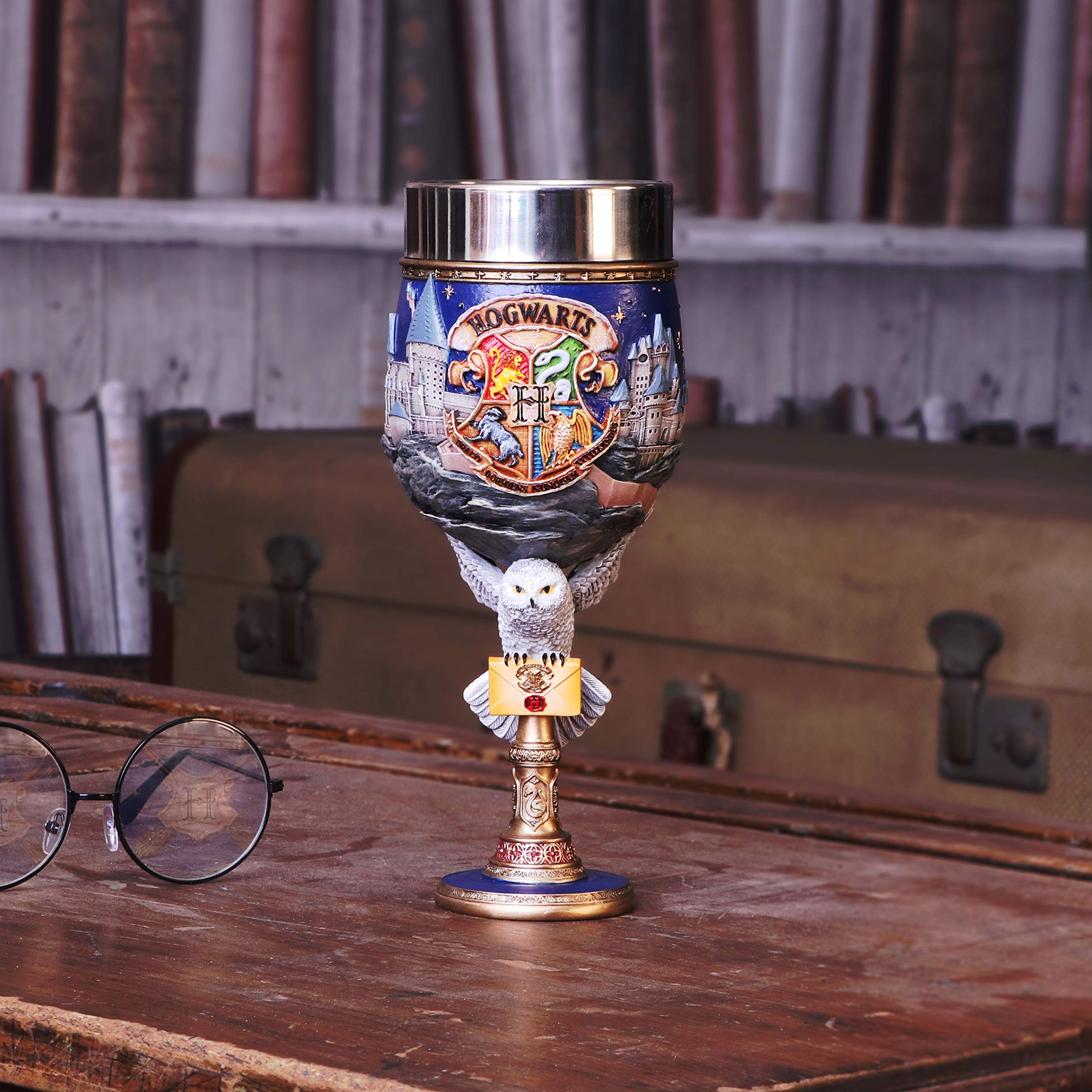 Nemesis Now Harry Potter Hogwarts School of Witchcraft and Wizardry Collectible Goblet  1 Count (Pack of 1)  Blue