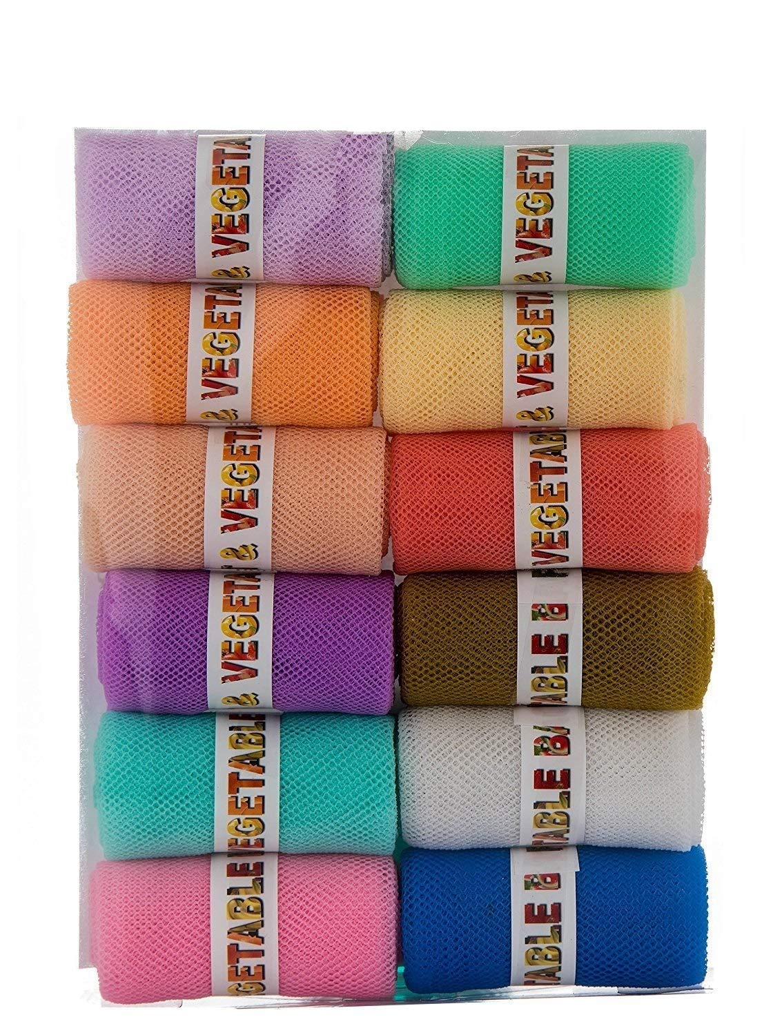 Home Style India Fridge Vegetable And Fruit Reusable Net Bag, Pack Of 12, Multicolored
