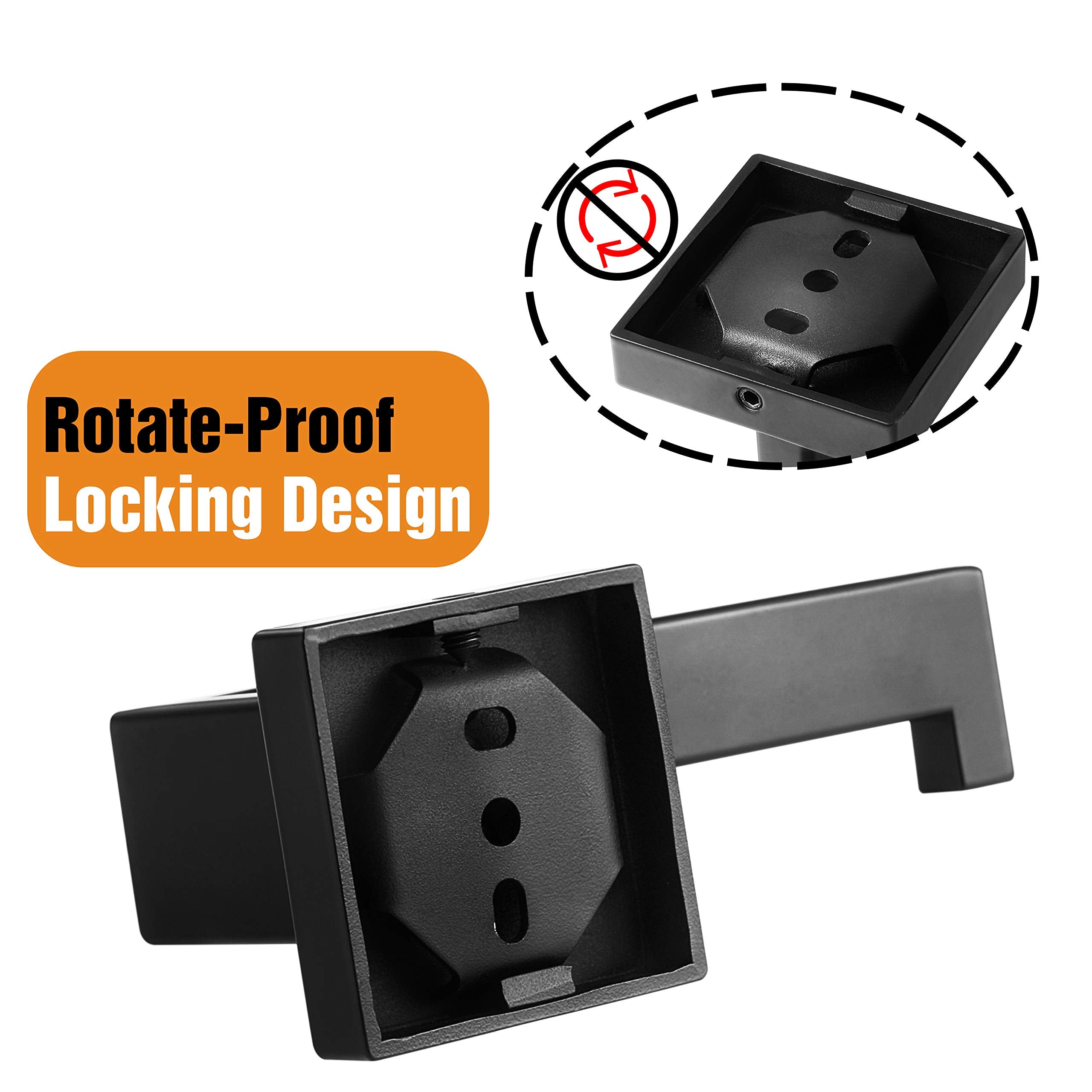 HITSLAM Matte Black Toilet Paper Holder Wall Mount Premium 304 Stainless Steel Square Toilet Paper Roll Holder for Bathroom Rustproof