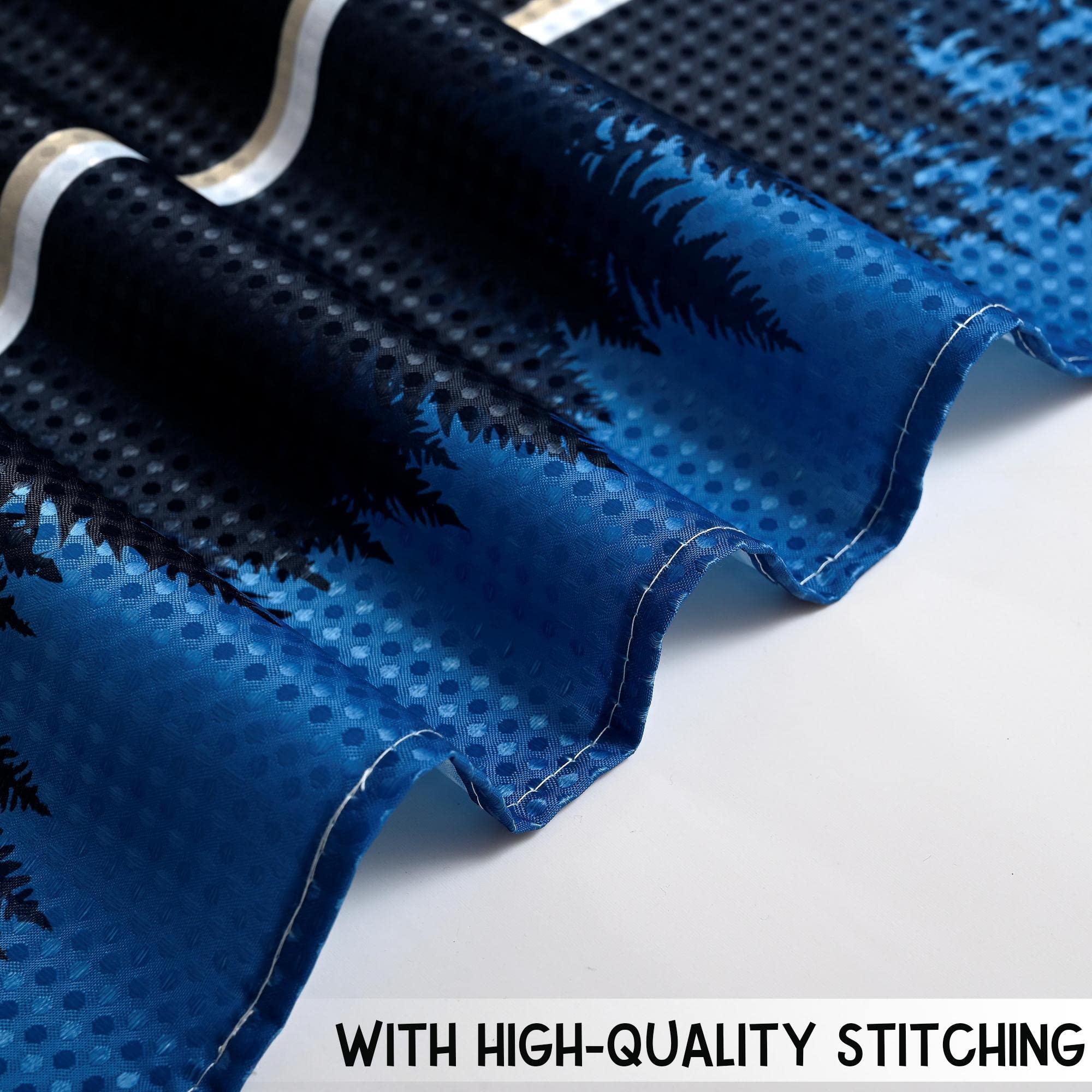 Ahaitocy Blue Cloth Nature Mountain Funny Shower Curtains For Bathroom. Waterproof Washable Waffle Fabric Hotel Shower Curtain W