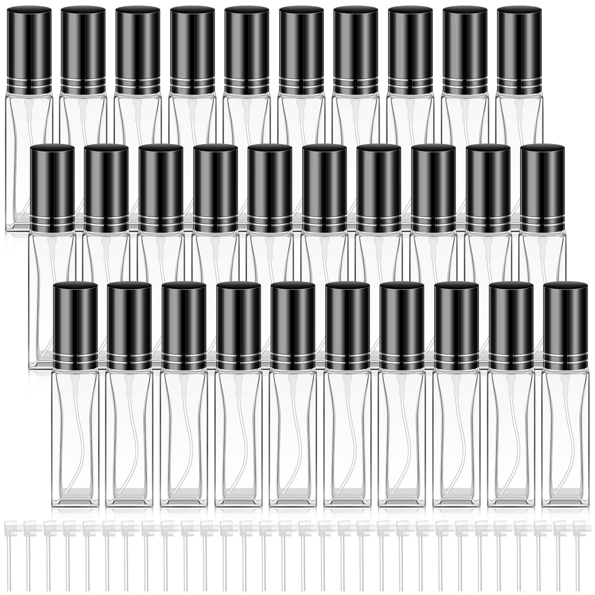 Domensi 30 Pcs 8 Ml Glass Refillable Perfume Bottles Travel Perfume Atomizer No Leak Perfume Spray Bottle Mini Perfume Decanter