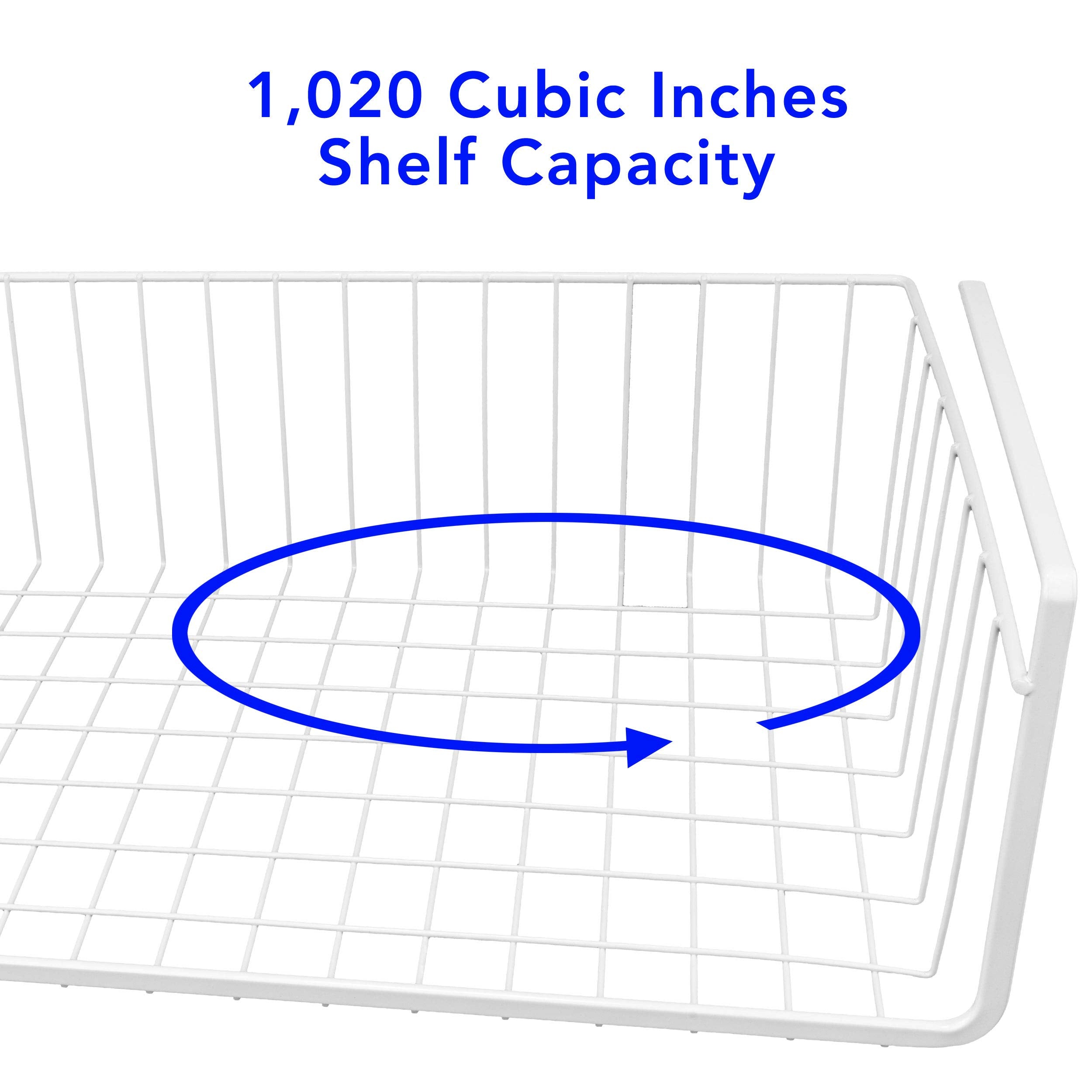Southern Homewares White Wire Under Shelf Storage Organization Basket 17-Inch