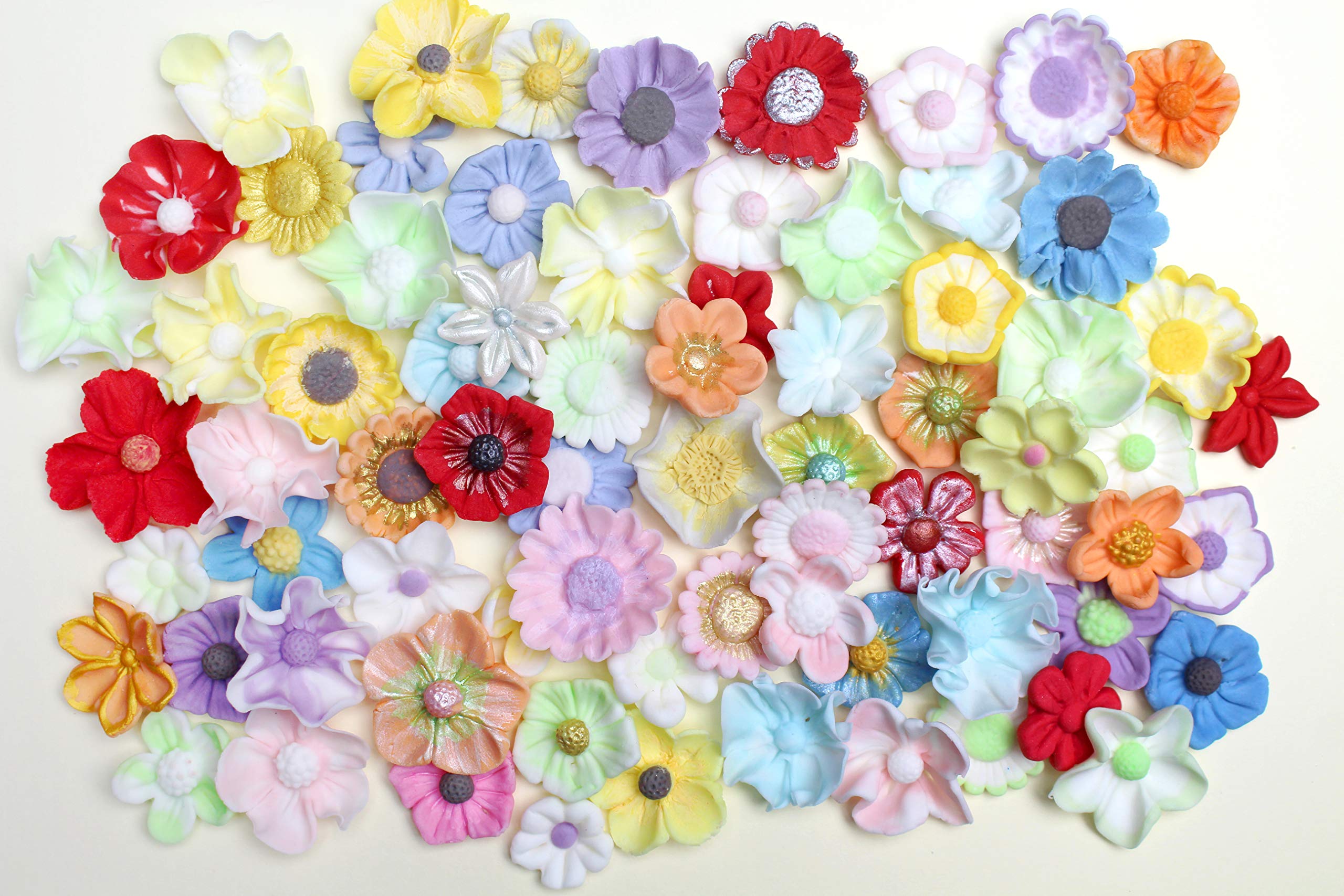 Katy Sue Flowers Silicone Mold For Cake, Cookie Decorating, & Craft. Makes 6 Different Flowers To Use With Fondant, Gum Paste, S