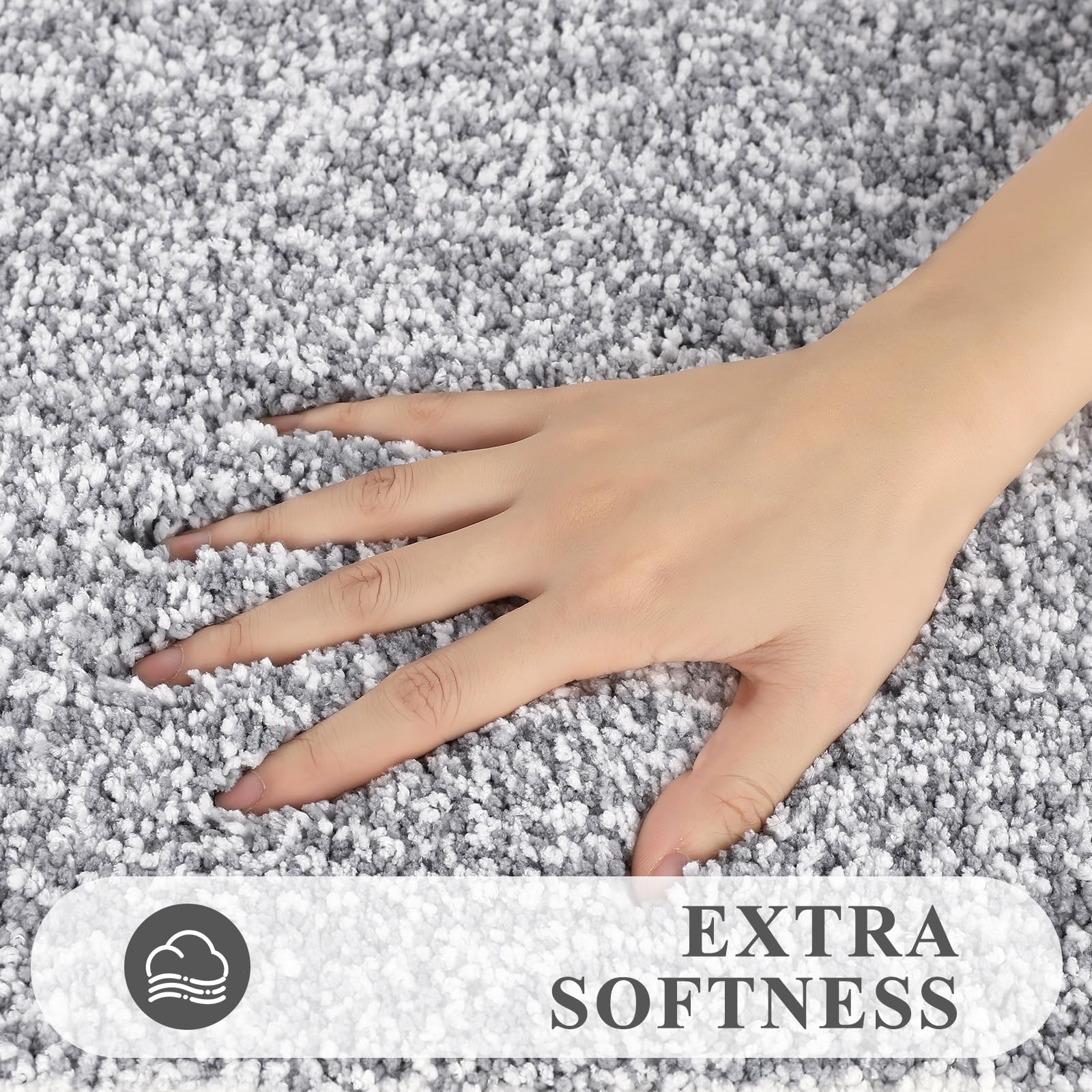 Pauwer Bathroom Rug Set 3 Piece, Non-Slip Absorbent Bath Mats, Microfiber Soft, Absorbent Plush Shaggy Carpets Includes U-Shaped