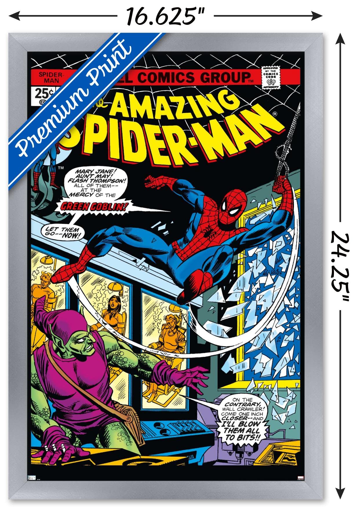 Trends International Marvel Comics - Spider-Man - Amazing Spider-Man #137 Wall Poster, 14.72'' X 22.37'', Silver Framed Version