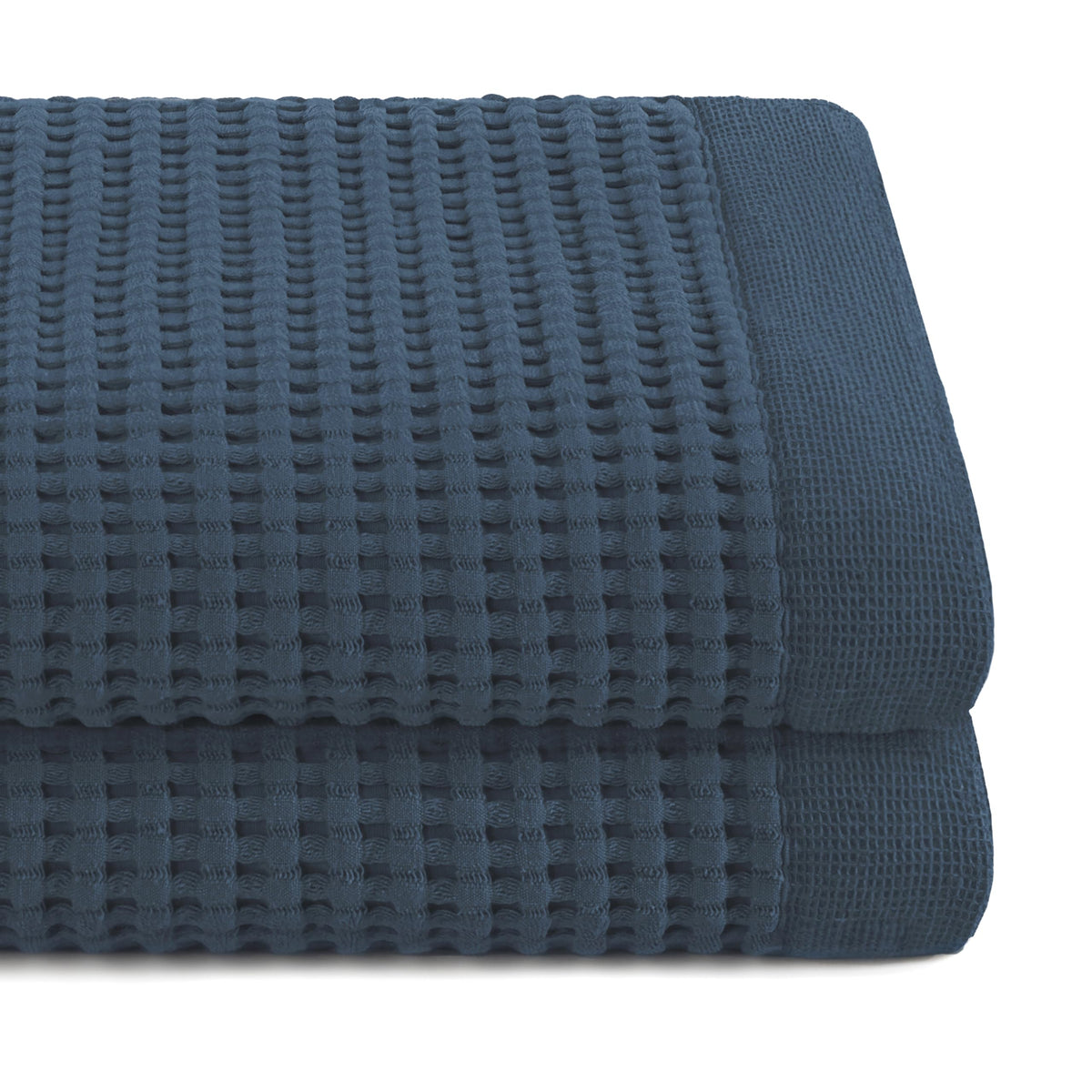 Gilden Tree Waffle Towels Quick Dry Lint Free Thin 2 Pack Bath Towel, Modern Style (Midnight Blue)
