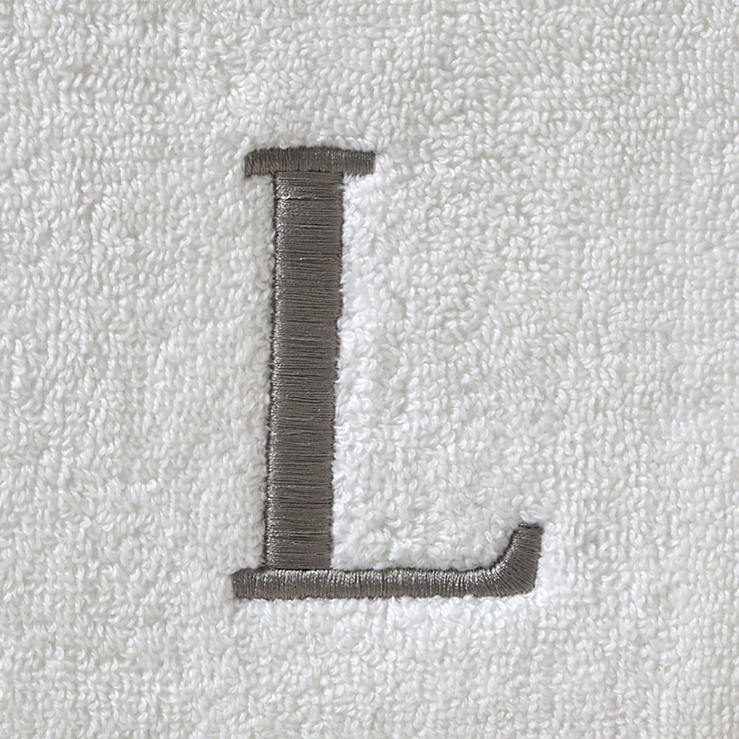 Skl Home Casual Monogram Hand Towel Set, L, 16X26, White 2 Count