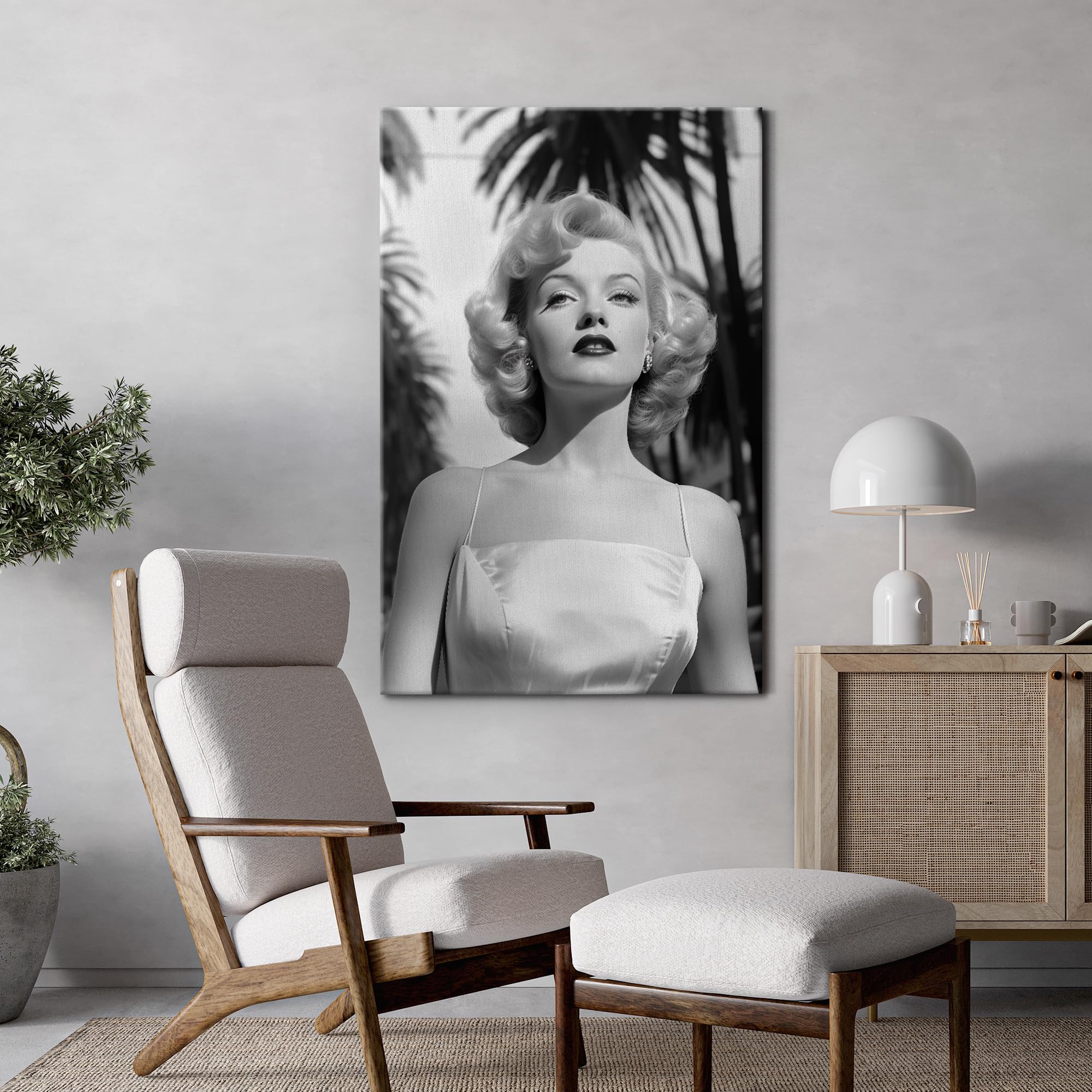 Wall26 Canvas Print Wall Art Marilyn Monroe Black & White Classic Portrait Celebrities Pop Culture Photography Realism Vintage R