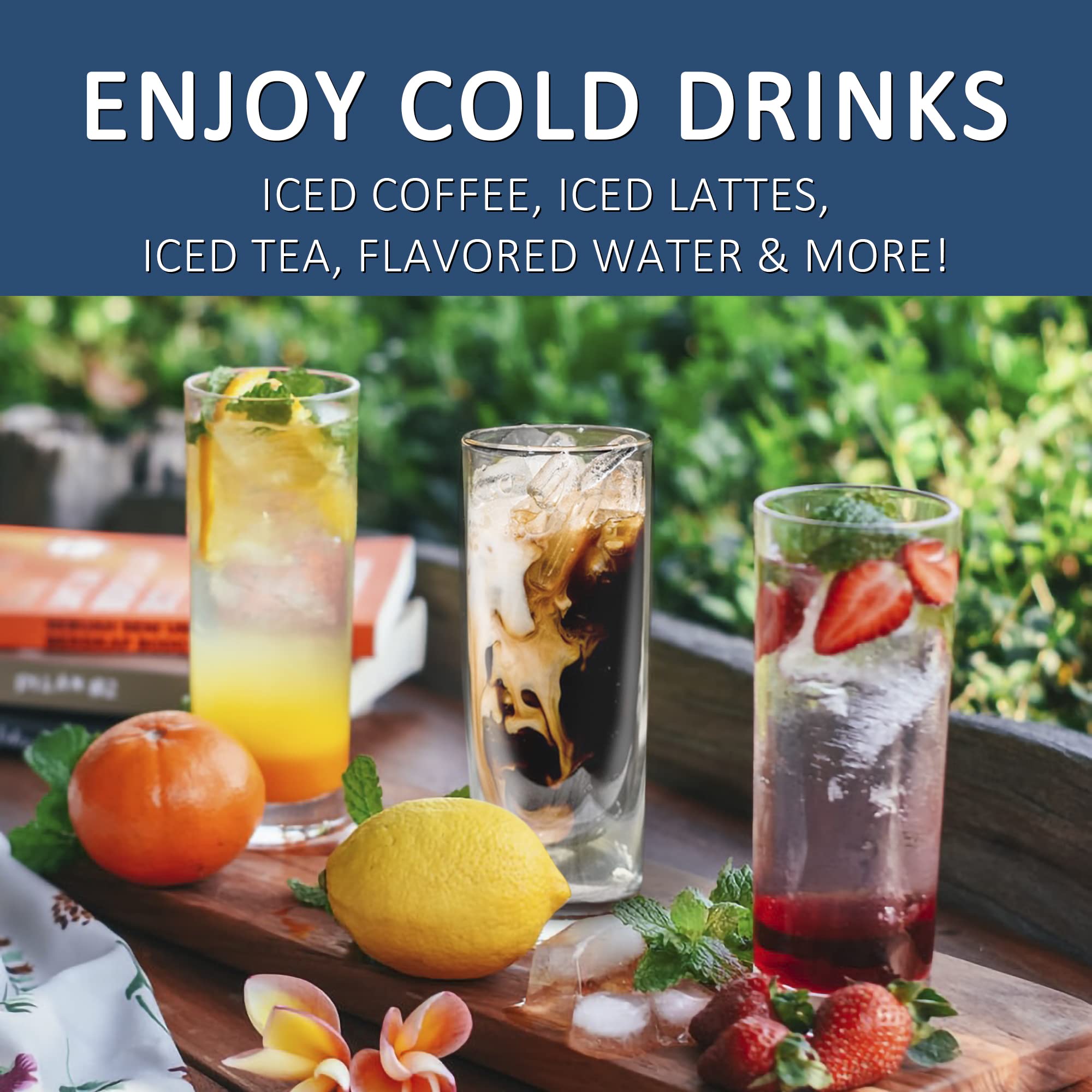 wirsh Iced Tea Maker EP-1205, 3QT Glass Pitcher, Black, Reusable Filter, Perfect for Iced Coffee, Tea, Lemonade