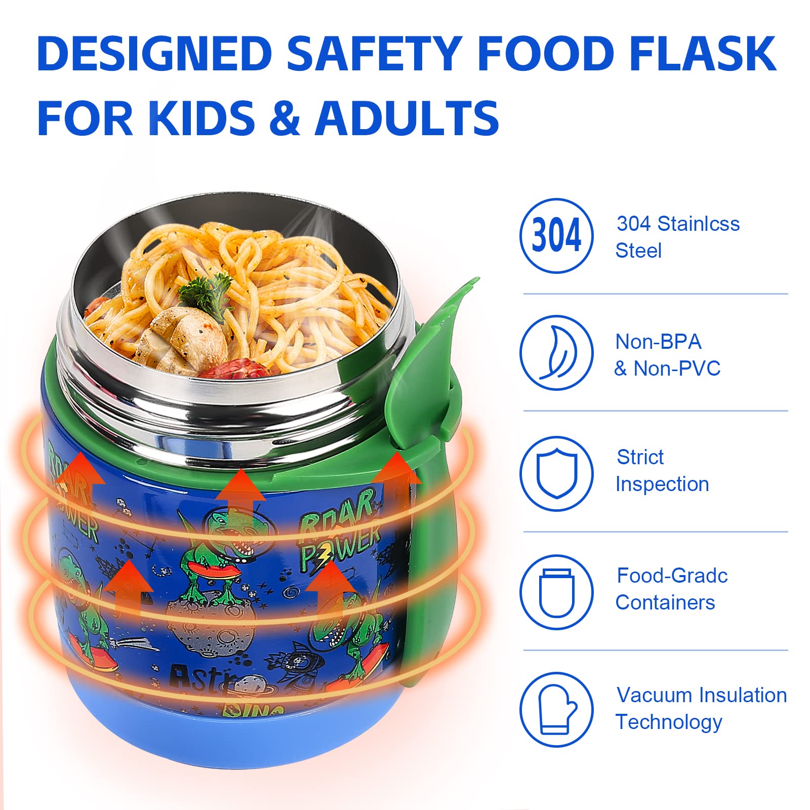 10Oz Soup Thermo For Hot Food Kids Insulated Food Jar,Thermo Hot Food Lunch Container, Width Mouth Stainless Steel Lunch Box For