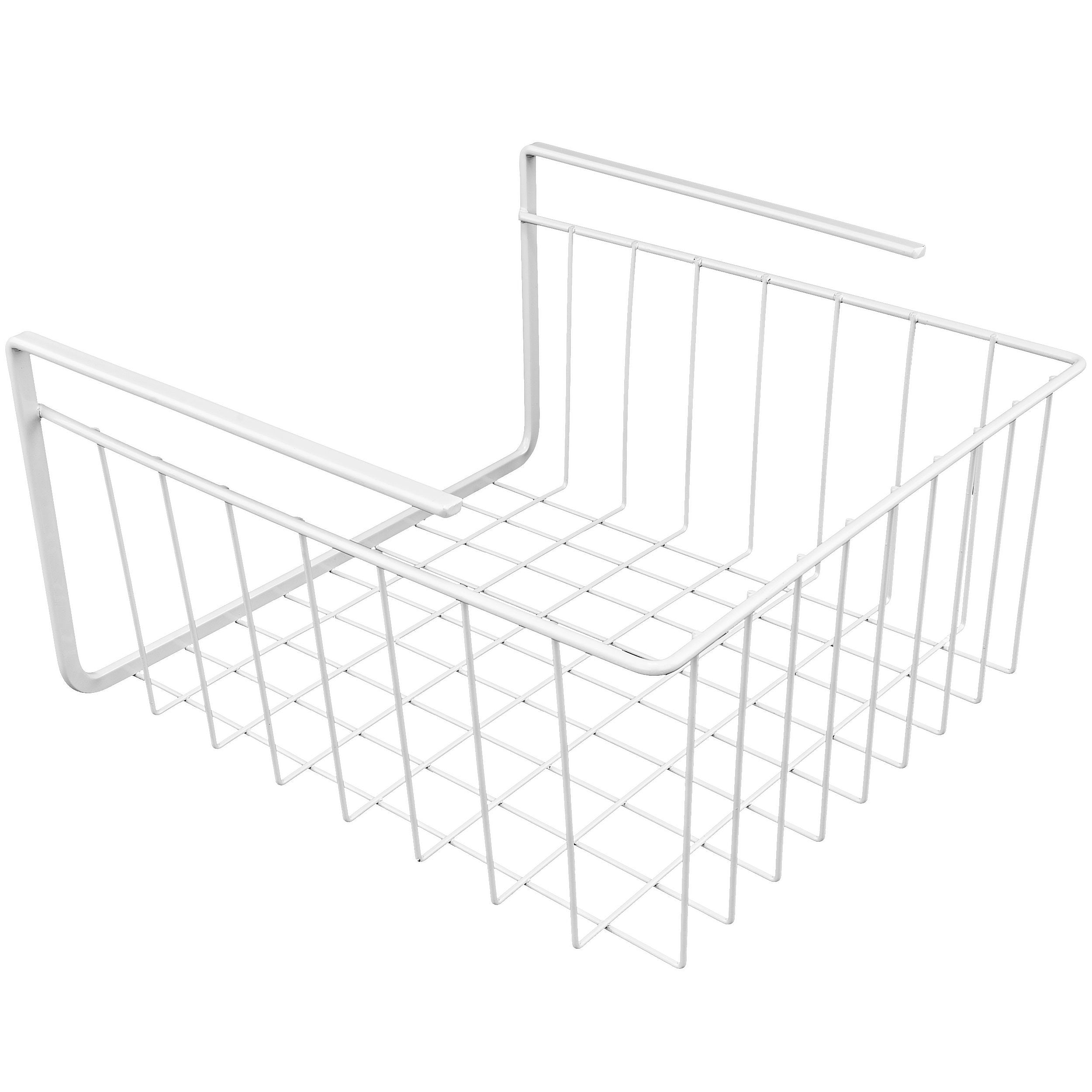 Southern Homewares White Wire Under Shelf Storage Organization Basket 10-Inch