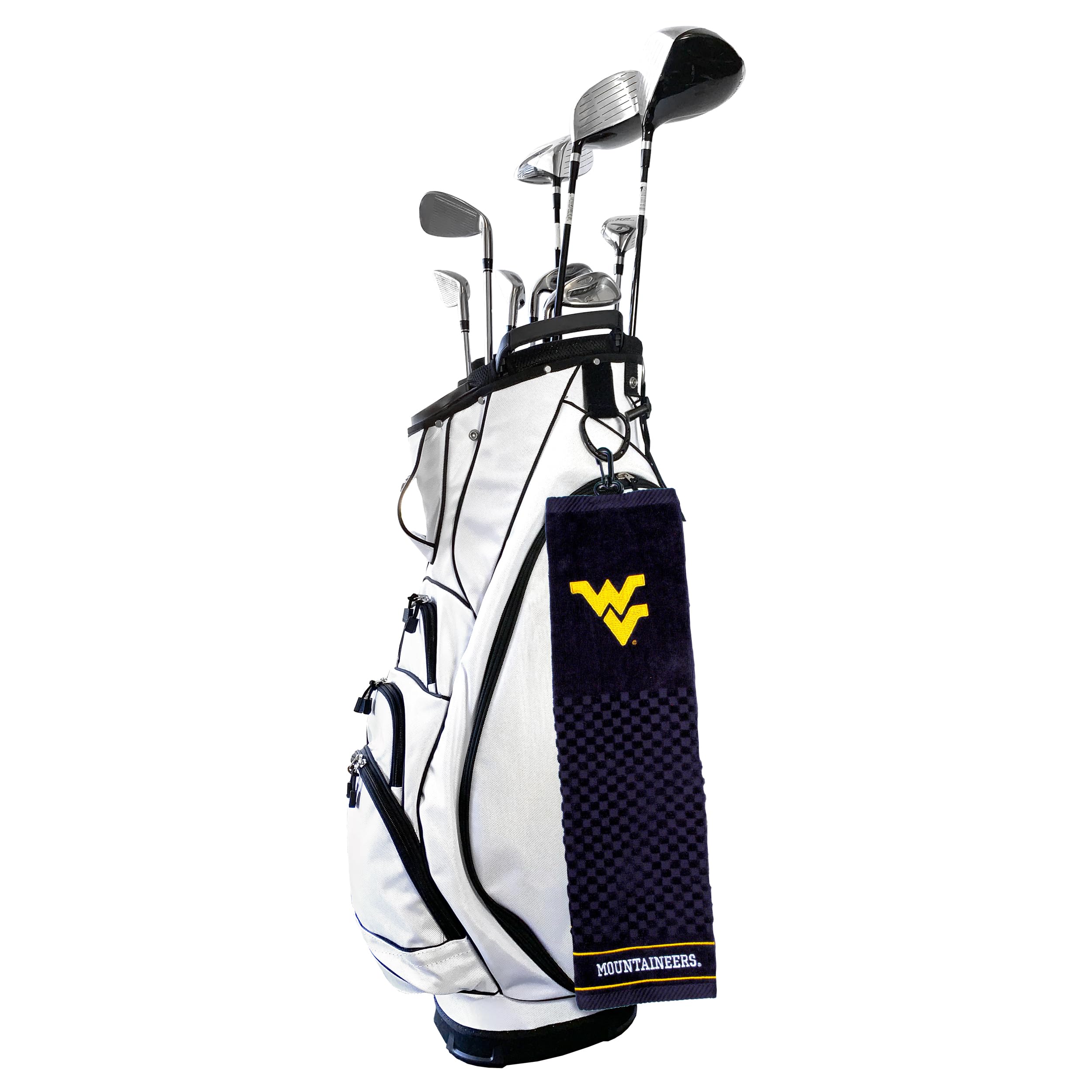 Team Golf Ncaa West Virginia Mountaineers Embroidered Golf Towel Embroidered Golf Towel, Checkered Scrubber Design, Embroidered