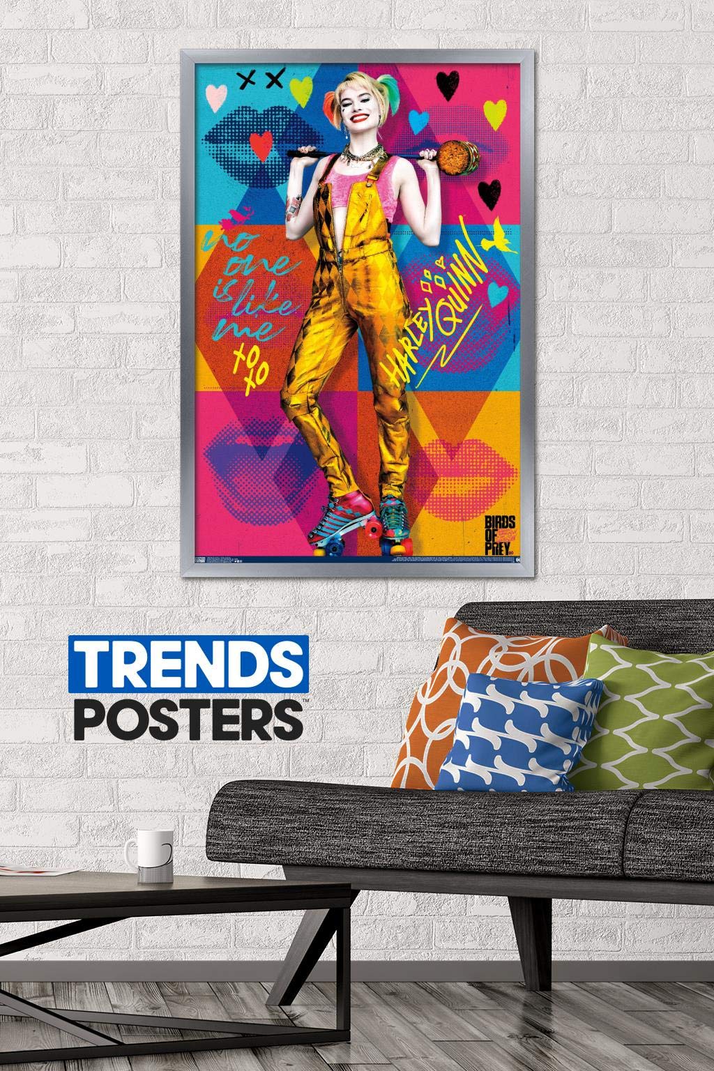Trends International Dc Comics Movie - Birds Of Prey - Harley Quinn - Hammer Wall Poster, 22.375'' X 34'', Silver Framed Version