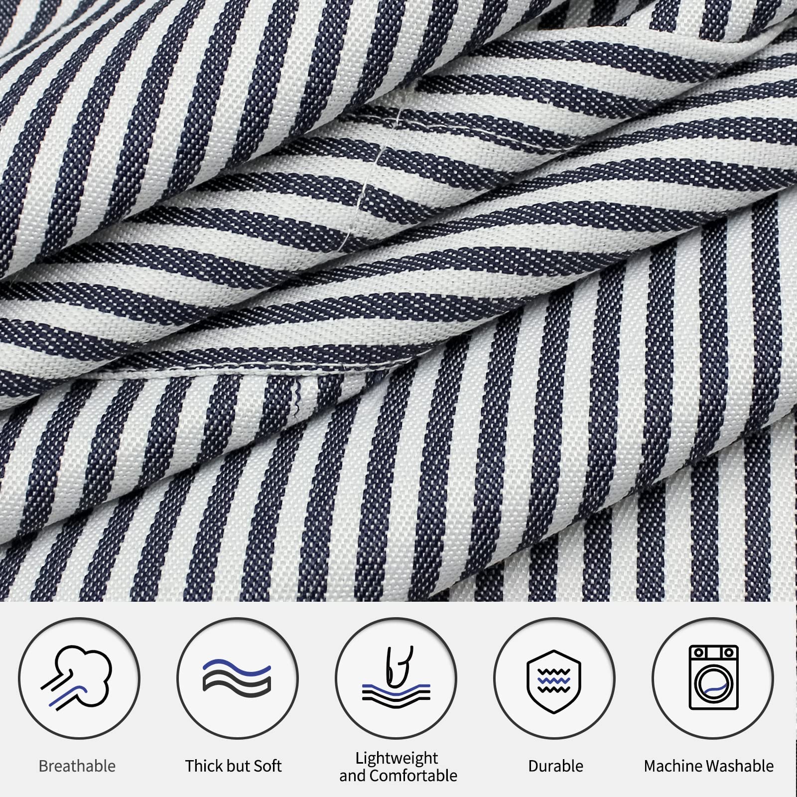 Nlus 2 Pack Cooking Aprons For Women With Pockets, Adjustable Kitchen Bib Aprons Chef Aprons For Women Men(Blue Pinstripes)