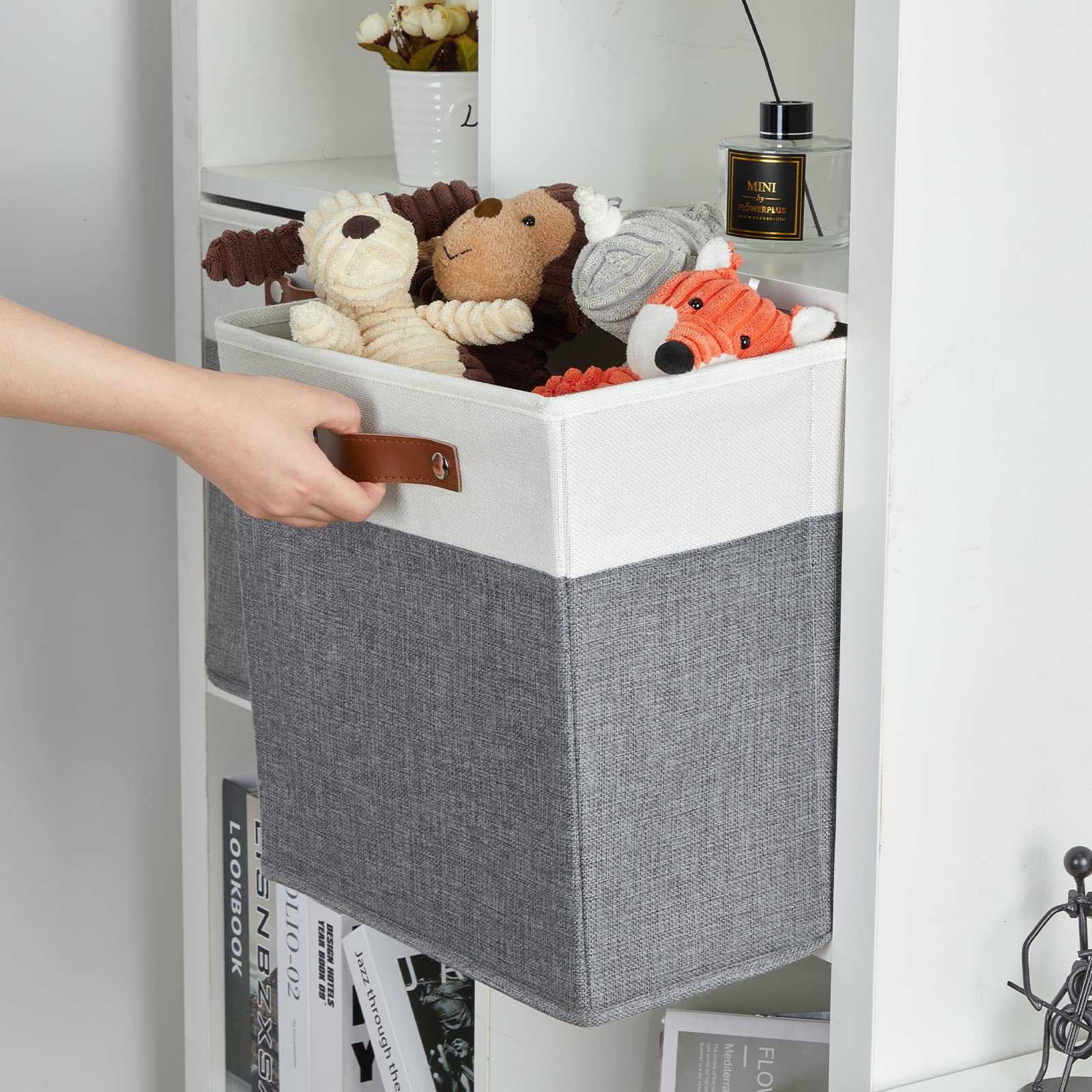 Dullemelo Storage Cubes 13 Inch, Collapsible Sturdy Cube Storage Bins With Handles For Organizing,Fabric Storage Baskets For She