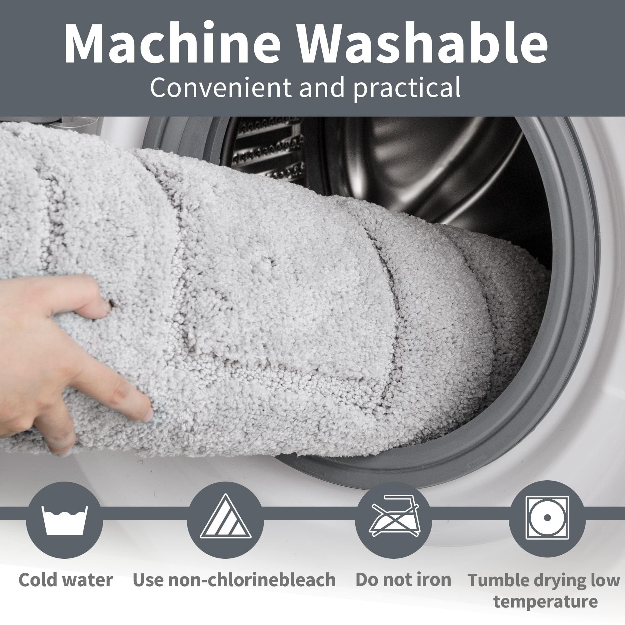 Granny Says Gray Bathroom Rugs, Bath Mats For Bathroom Non-Slip, Super Soft And Water Absorbent, Microfiber Bath Rugs, Machine W