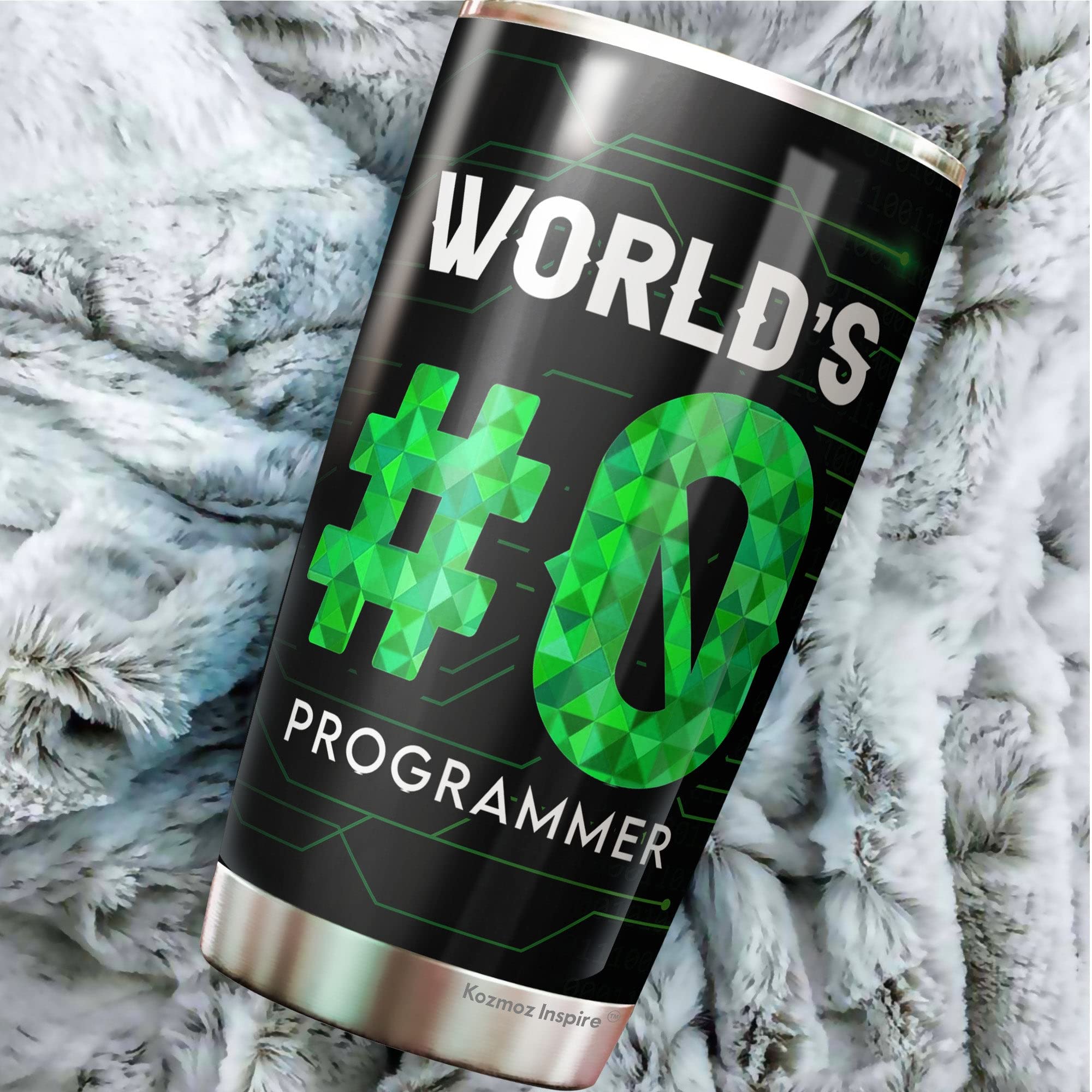 Kozmoz Inspire Programmer Nutritional Facts 1 Pack Tumbler 20Oz - Number 0 Programming Gift for Programmer - Software Developer Tumbler - Coder Funny Gifts