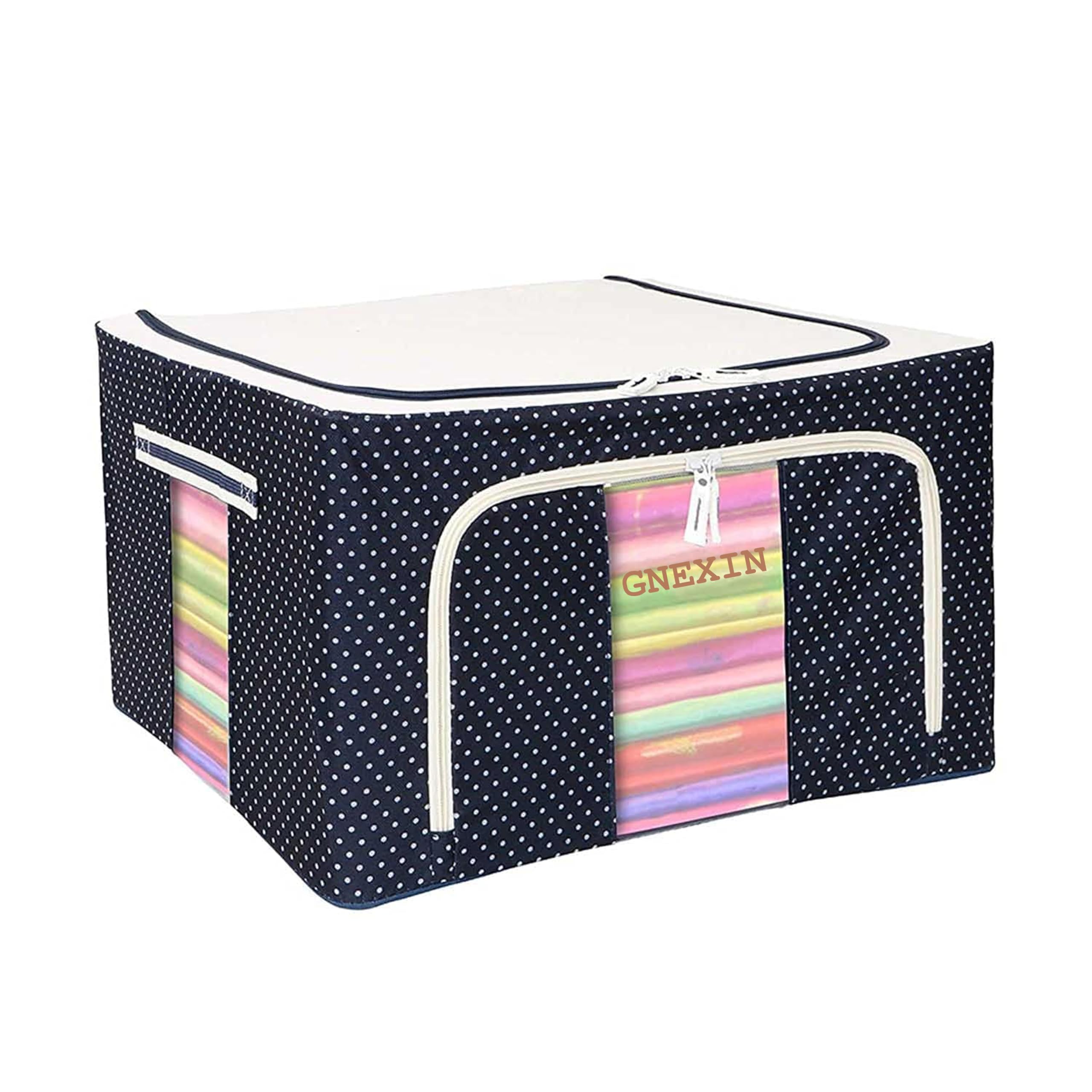 Gnexin Large Clothes Storage Organiser Wardrobe Foldable Large Capacity Waterproof Oxford Cloth Foldable Stackable Storage Bins 