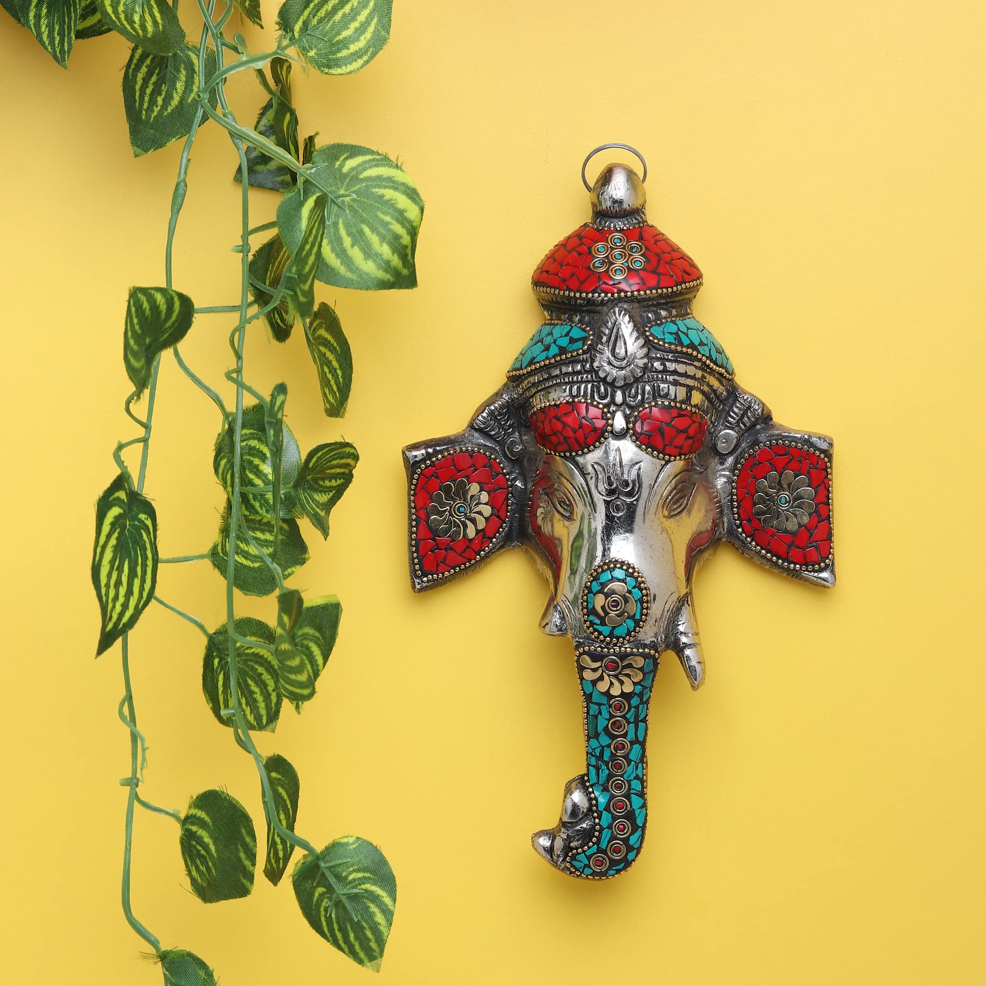 Pick End Now Ganpati Wall Hanging Sculpture | Aluminium Ganesha Lucky Feng Shui Wall Dcor Showpiece Figurines, Product Dimension