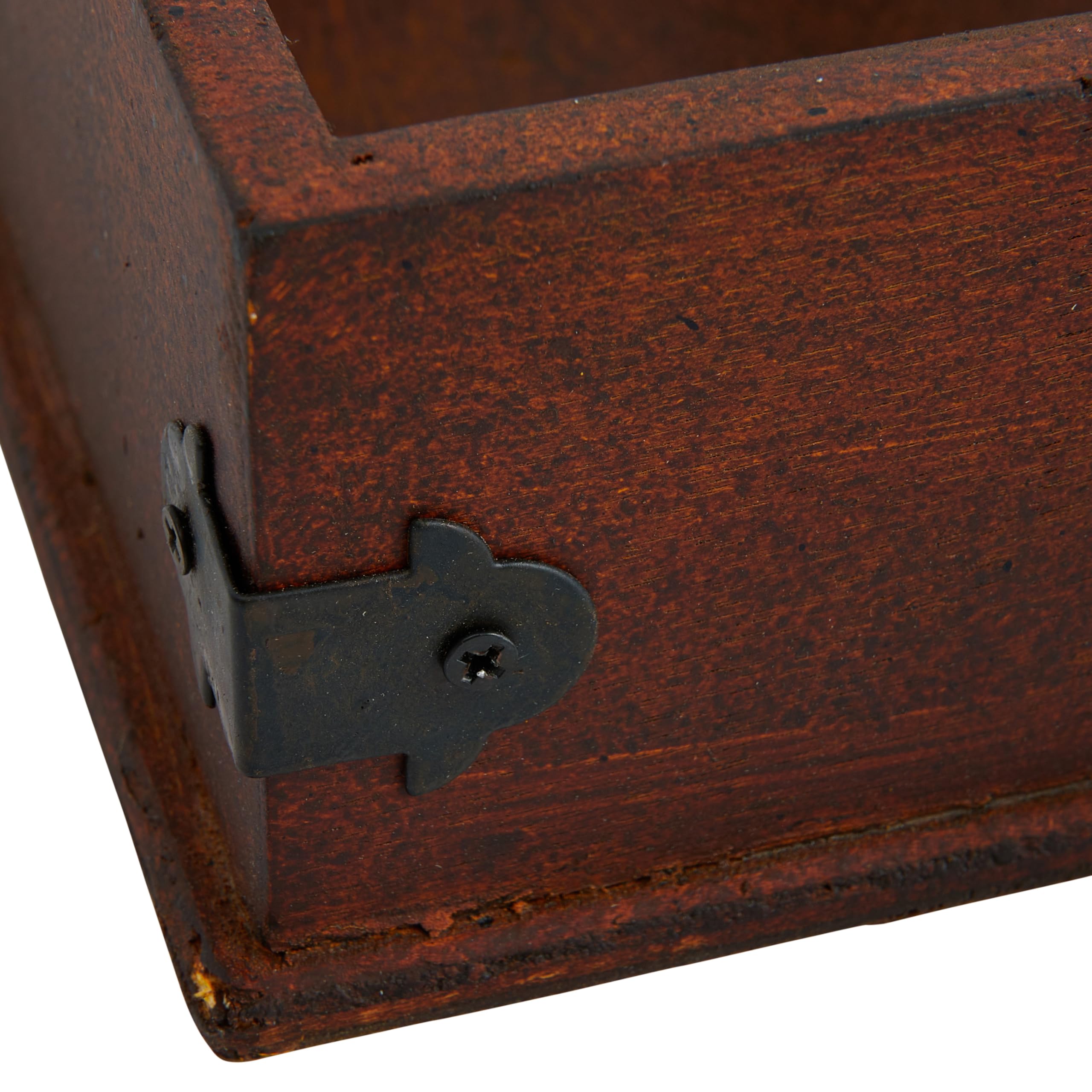 Creative Co-Op Square Wood Napkin Holder With Metal Bar