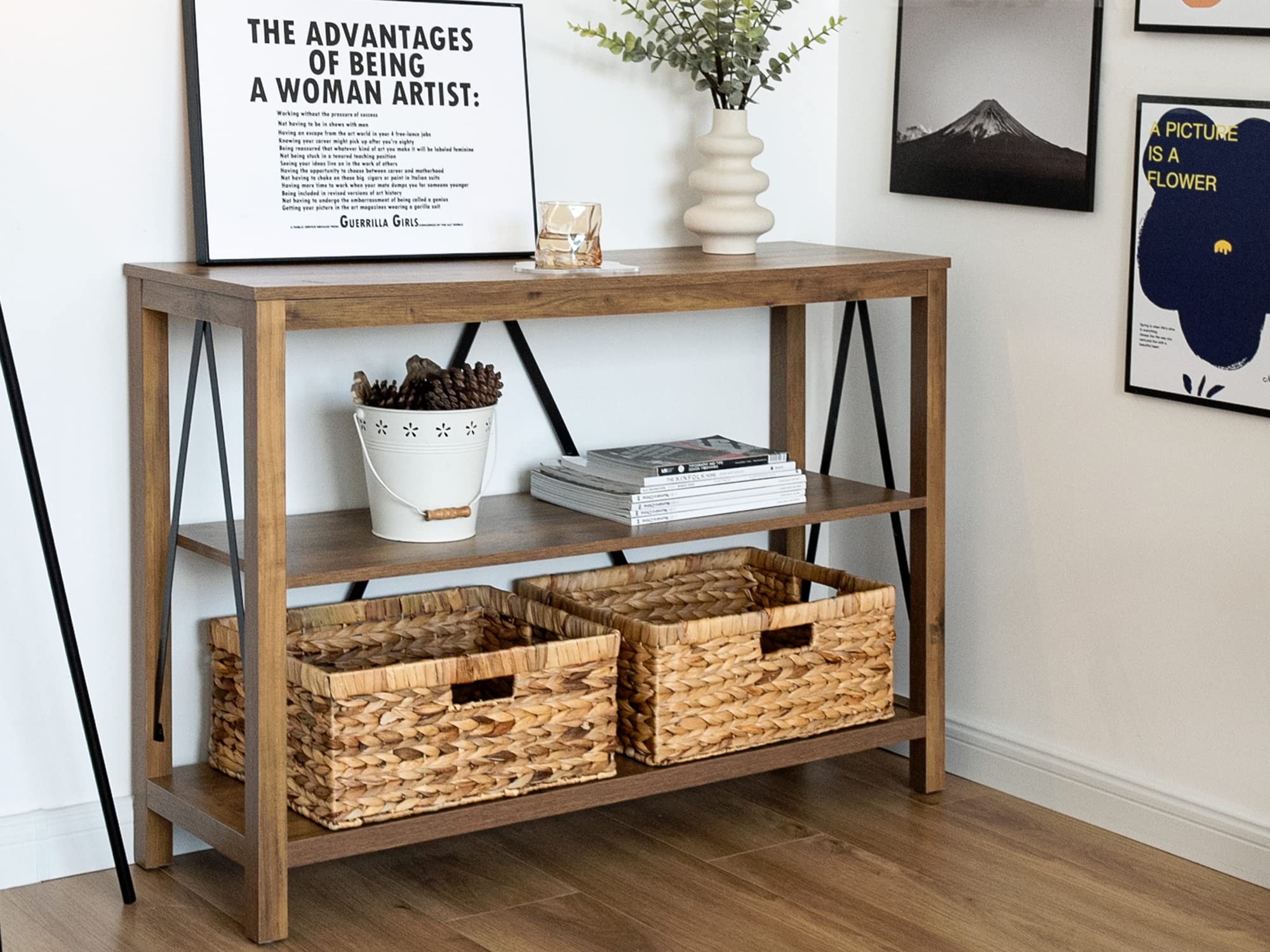 Storageworks Jumbo Wicker Basket, Water Hyacinth Basket With Built-In Handles, Wicker Storage Basket For Organizing, 1 Pack