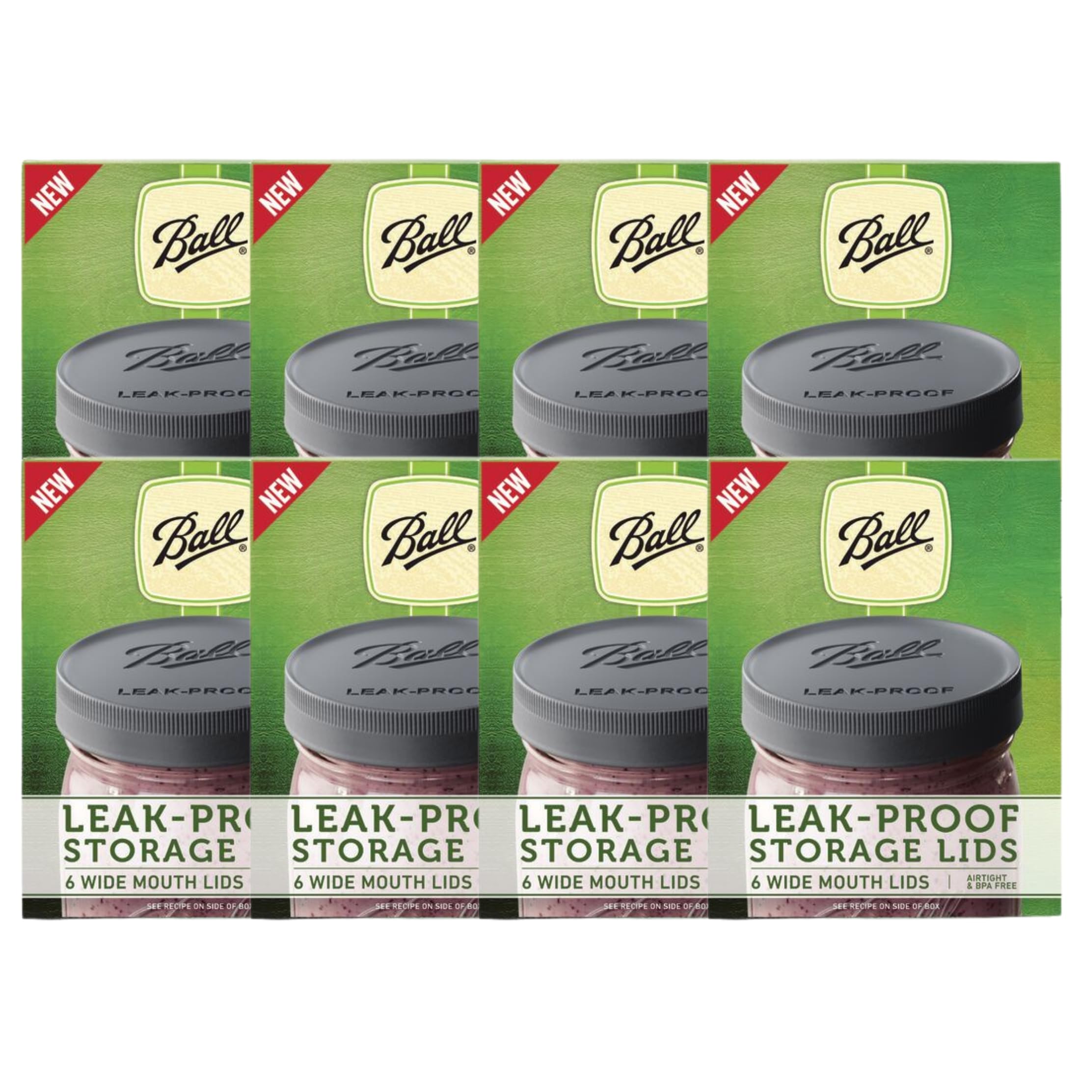 Ball Mason Jar Leak-Proof Lids, Wide Mouth, 6 CT (Pack of 8)