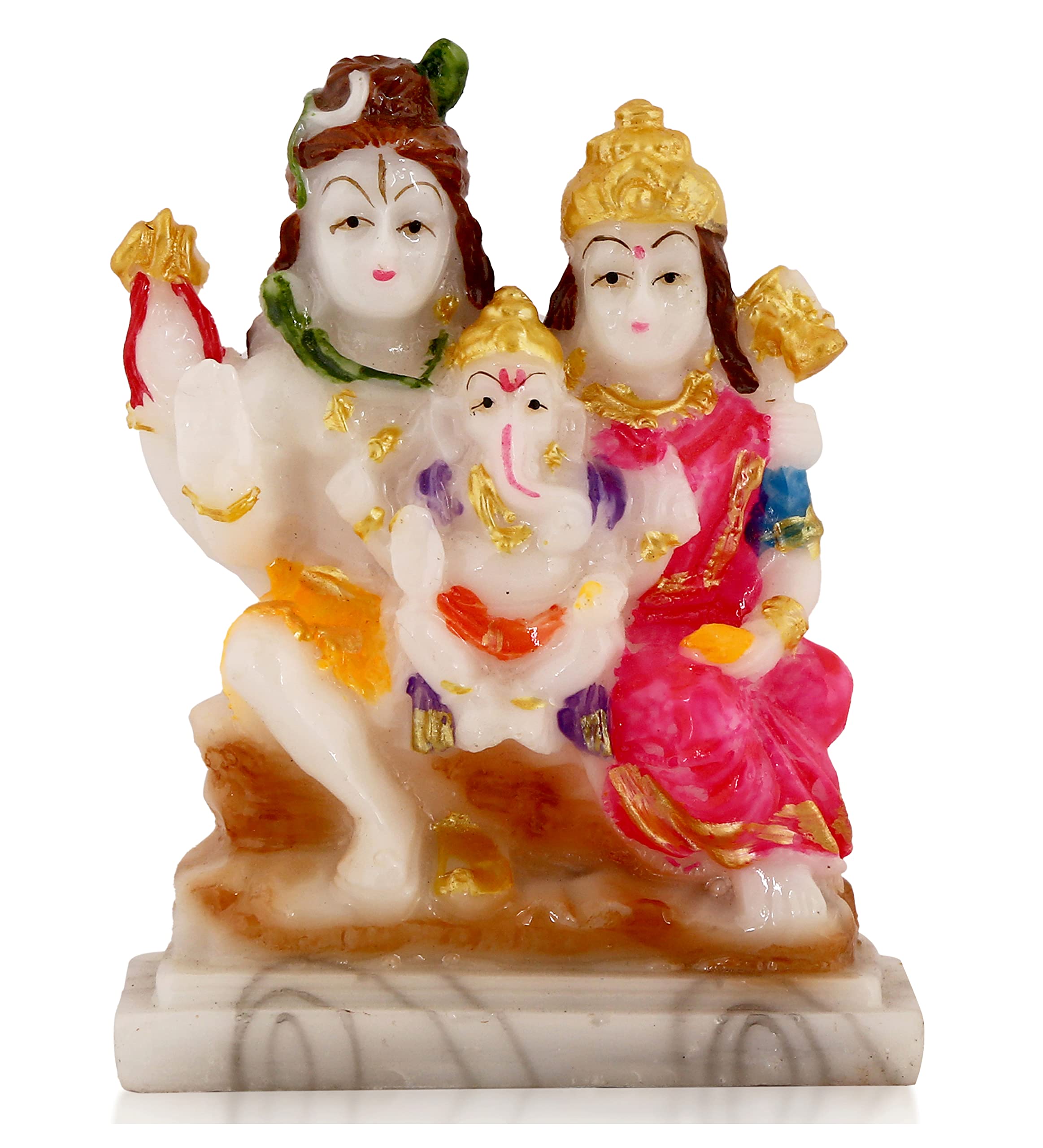 Awesome Craft Handcrafted Shiva Parvati Ganesh Idol Shiv Parivar Murti Statue Sculpture Hindu Showpiece Figurine For Home Office