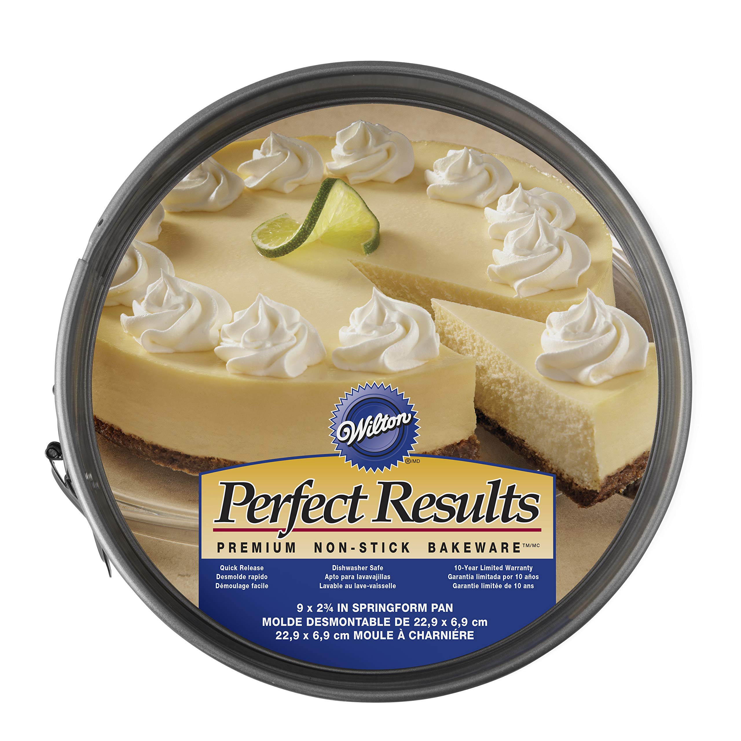 Wilton Springform Pan, 9 x 2.75 in, Non-Stick, PFAs-Free, Silver, Alloy Steel, Model 2105-6799