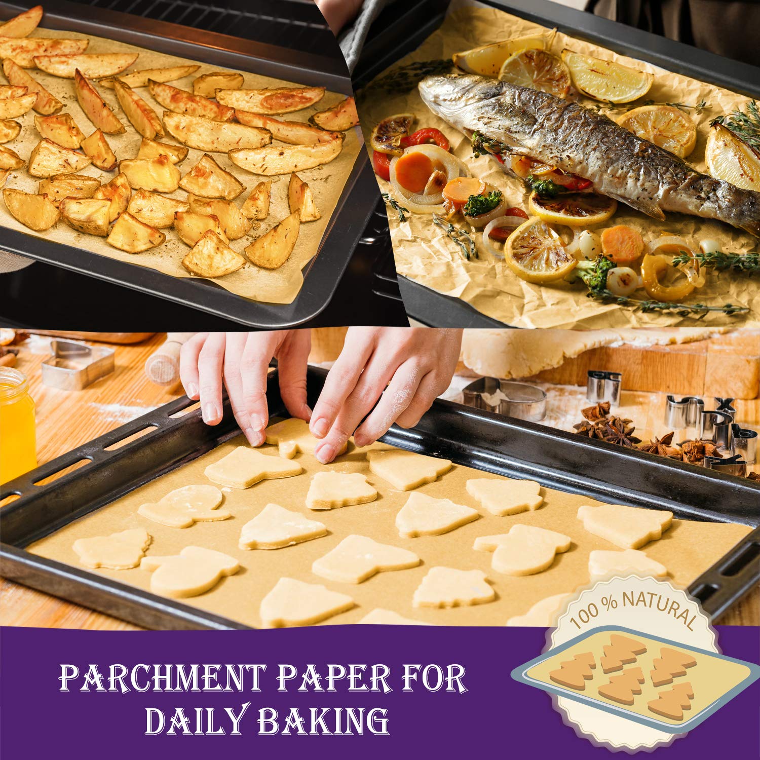 200 Pcs Unbleached Parchment Paper Baking Sheets, 12 X 16 Inch, Precut Non-Stick Parchment Sheets For Baking, Cooking, Grilling,