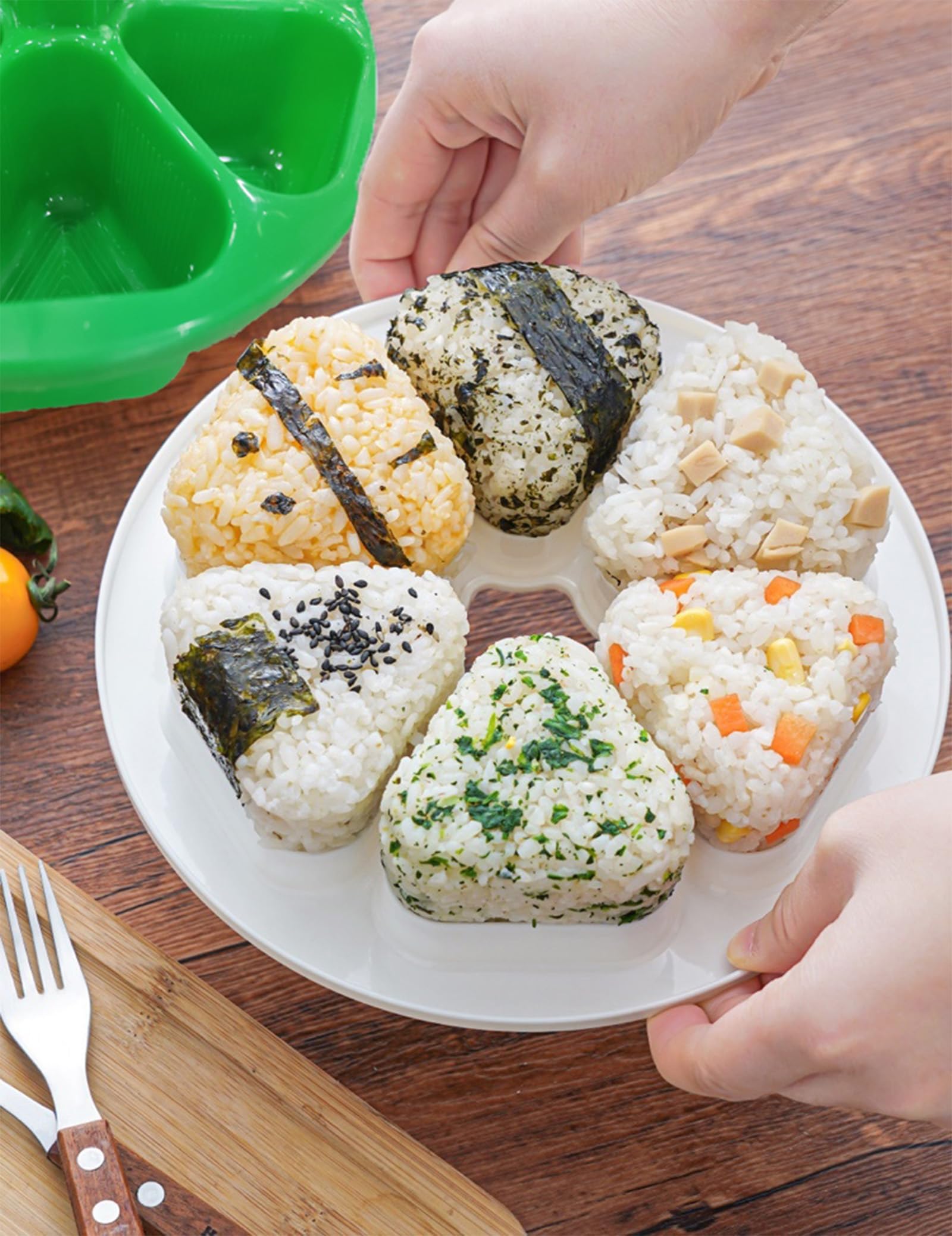 Zhu Yu Chun 2 Pcs Sushi Rice Ball Mold Boxes, Triangle Rice And Vegetable Roll Making Box For Handmade Dlystorage Sushi, Lunch B
