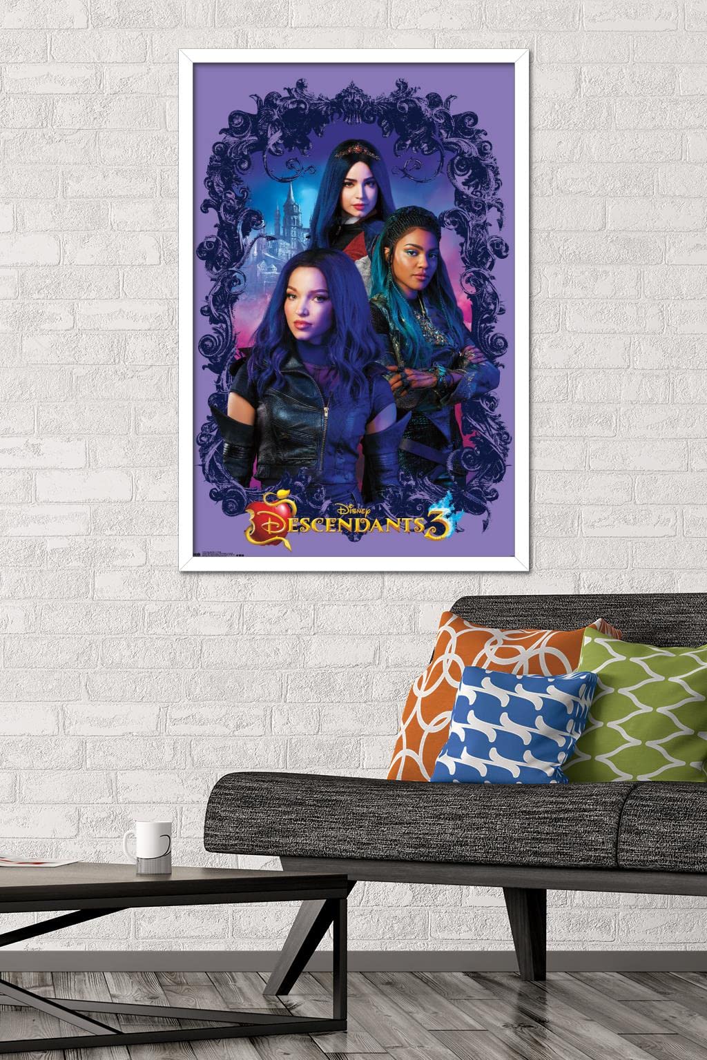 Trends International Disney Descendants 3 - Group Wall Poster, 22.375'' X 34'', White Framed Version