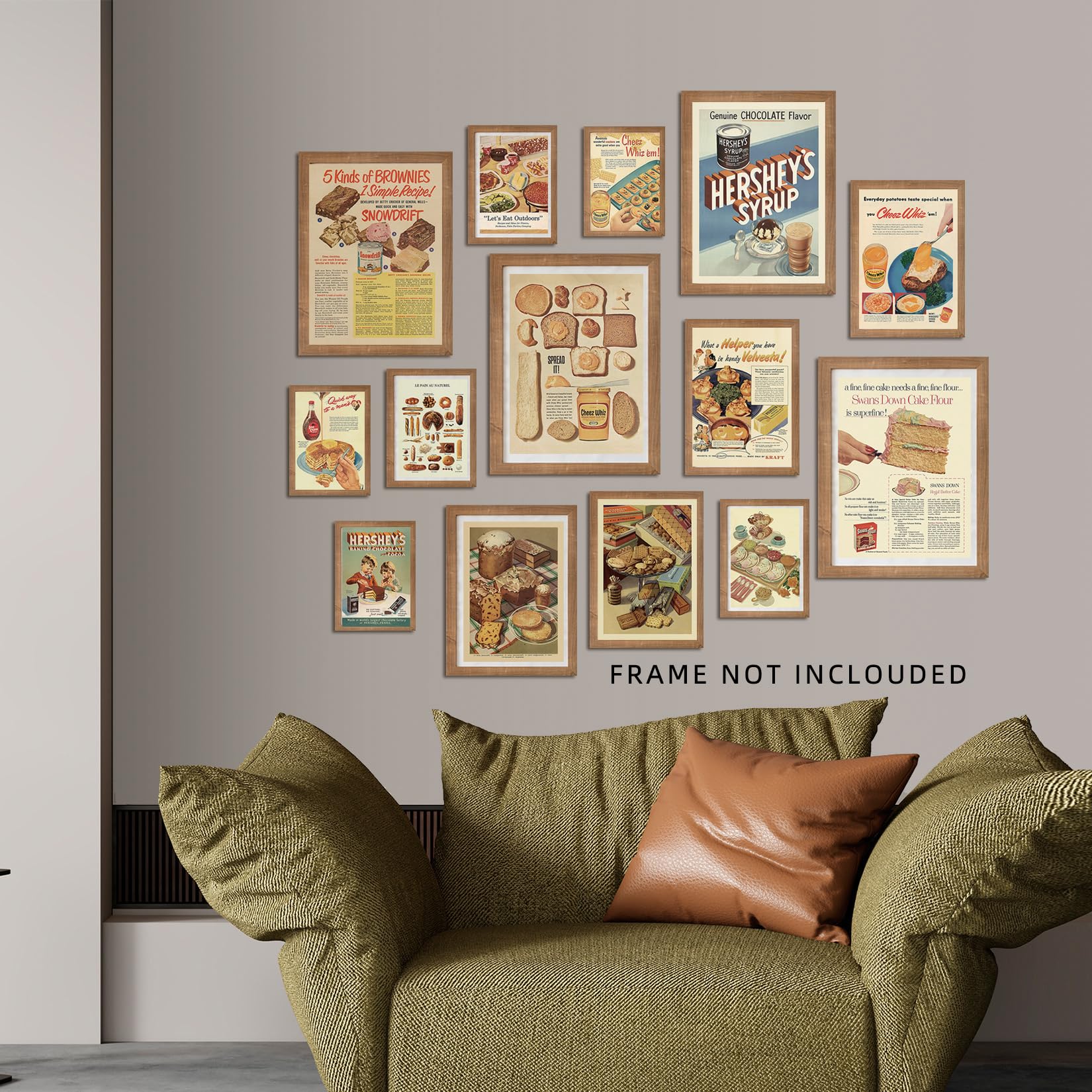 Retro Advertising Artwork Posters For Dorm Wall Art Prints Collage, Paper Prints Unframed 14 Pcs Wall Poster Aesthetic Home Deco