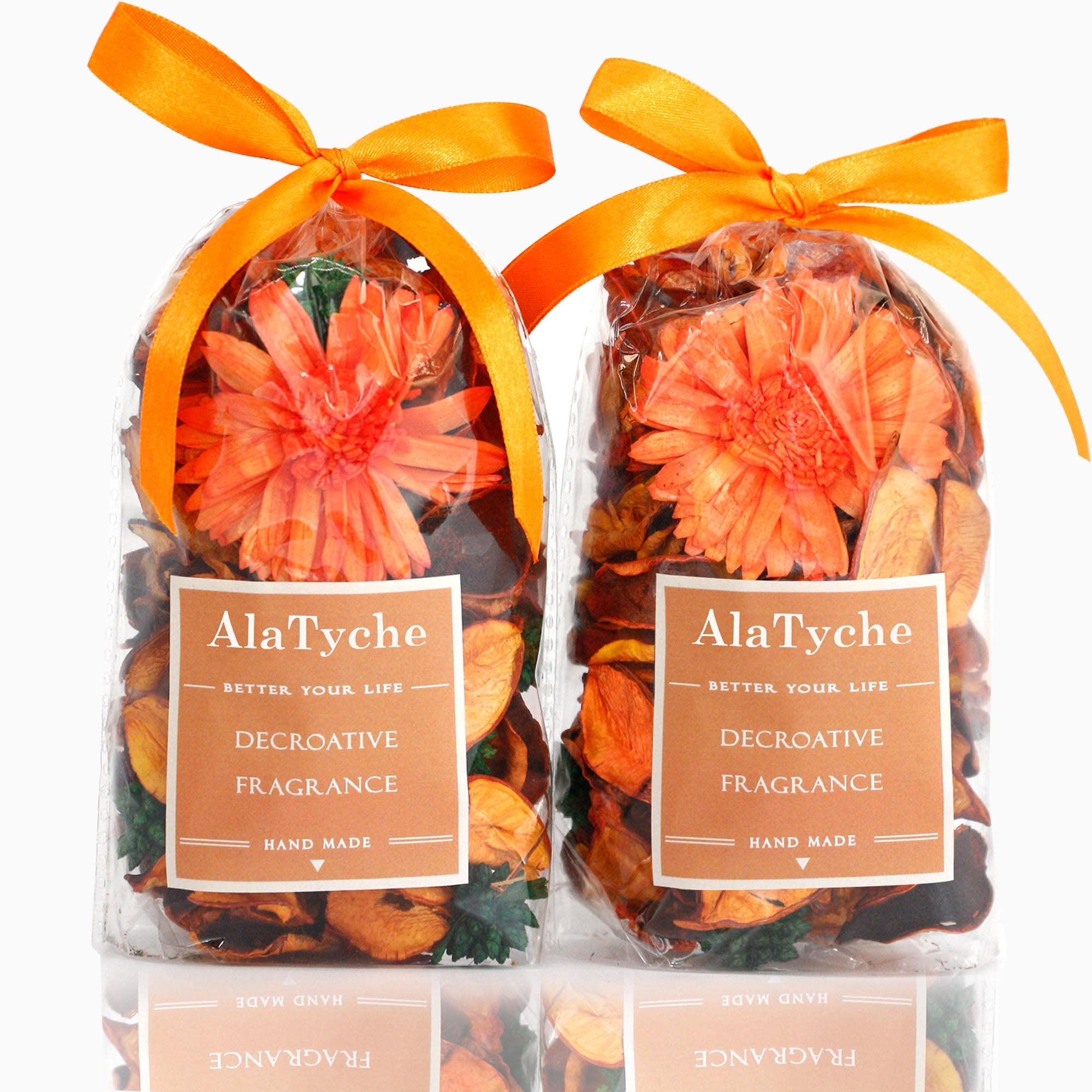 AlaTyche Fall Potpourri Bags, Citrus Orange Scented Potpourri Bowl Filler,Autumn Potpourri Dried Flower,Home Fragrance Sachet, H