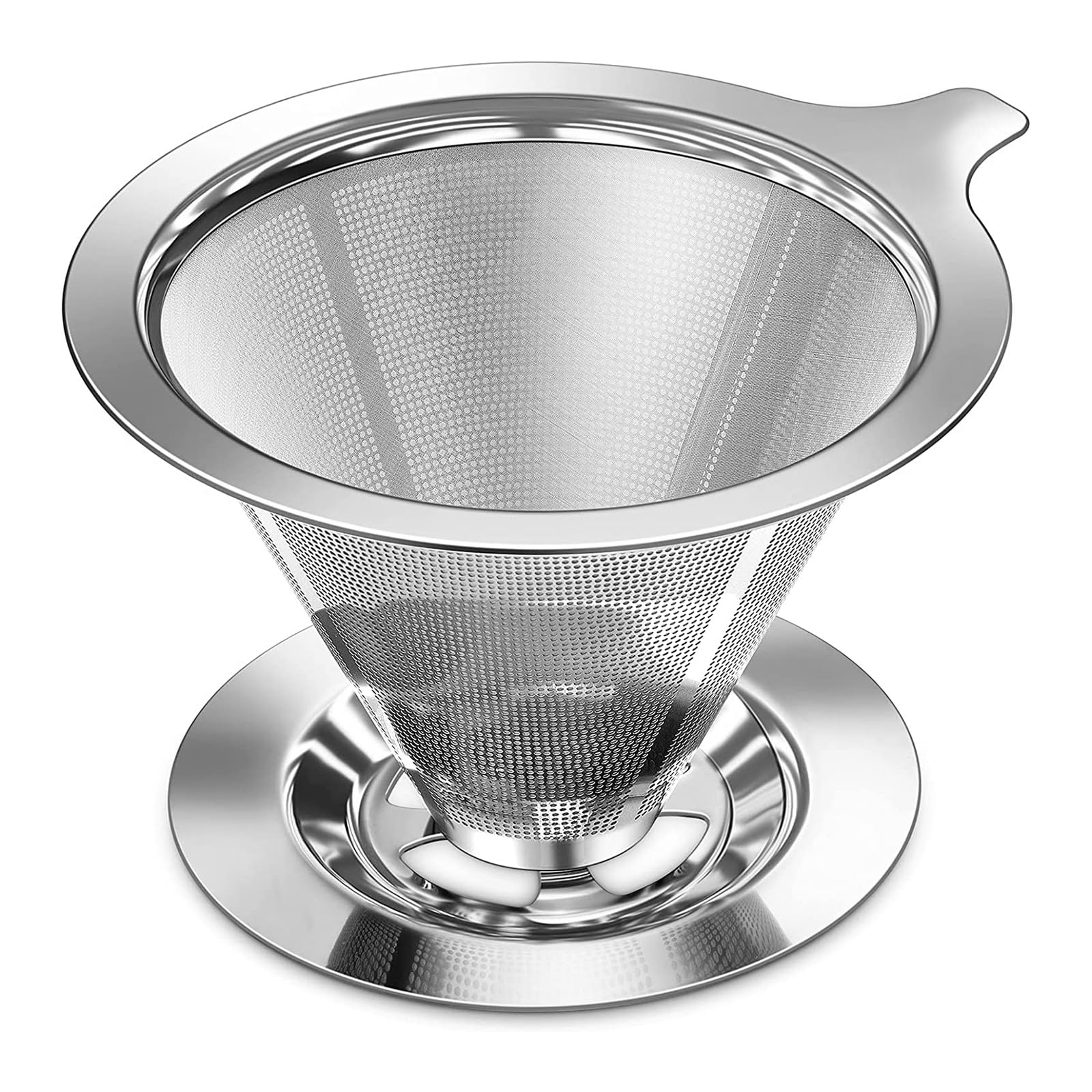 Pour Over Coffee Dripper, Slow Drip Paperless Coffee Filter, Pour Over Coffee Maker For 1-2Cups Brew, Double Mesh Design Of Manu