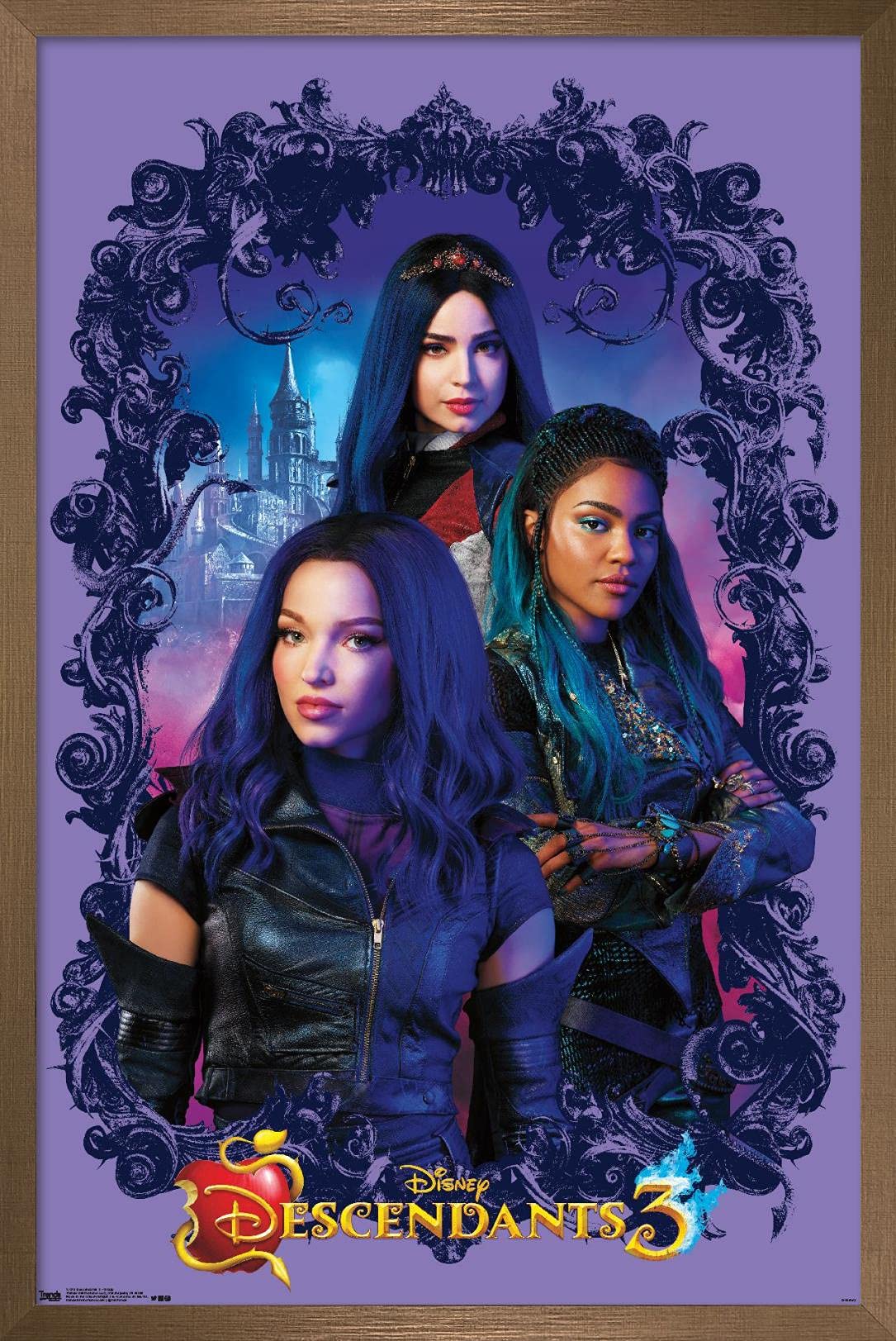 Trends International Disney Descendants 3 - Group Wall Poster, 14.725'' X 22.375'', Bronze Framed Version