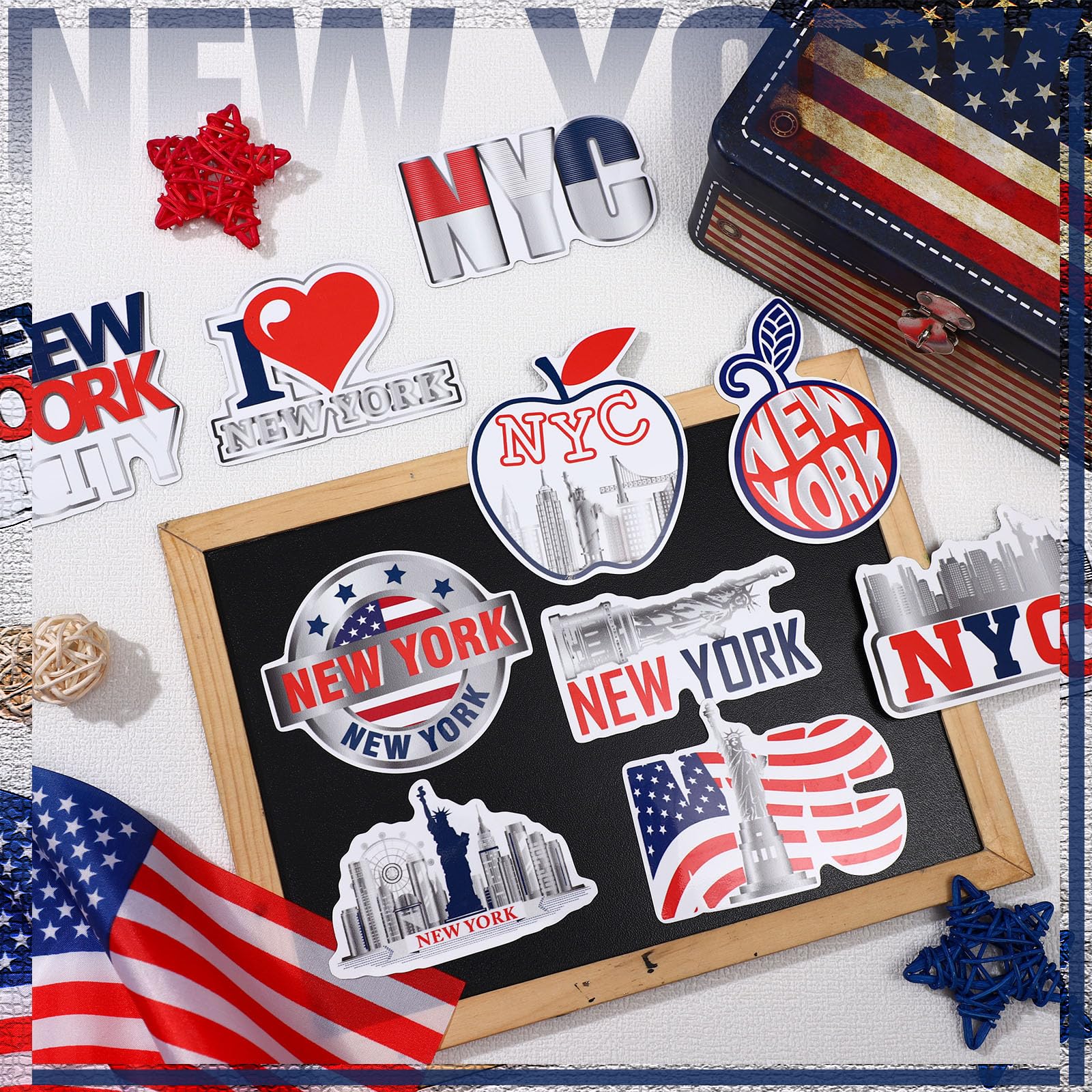 Fabbay 25 Pcs New York Fridge Magnet Magnetic New York Refrigerator Stickers New York Magnet New York Souvenirs Gifts Refrigerat
