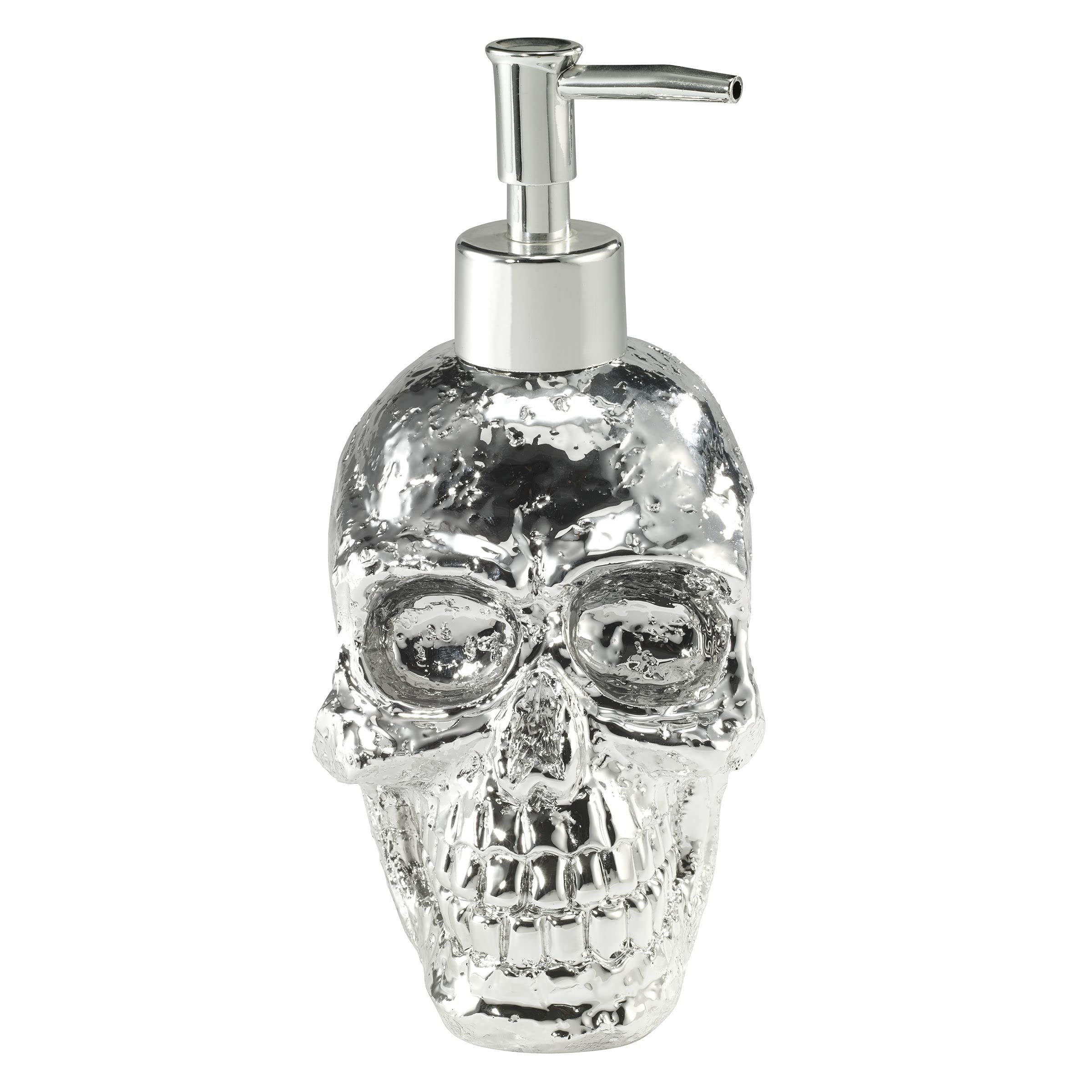 Avanti Linens - Soap Dispenser/Lotion Pump, Guest Bathroom Essentials, Skull Design Bath Decor (Halloween Collection)