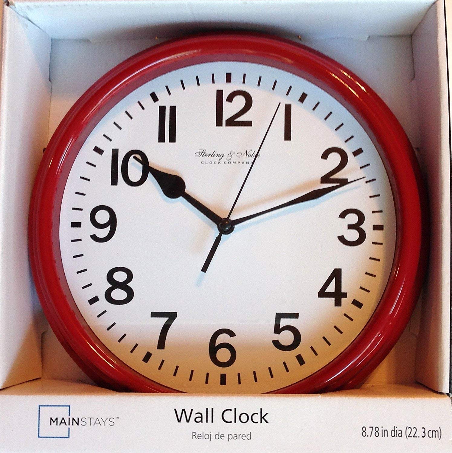 Sterling & Noble Round Wall Clock - Red