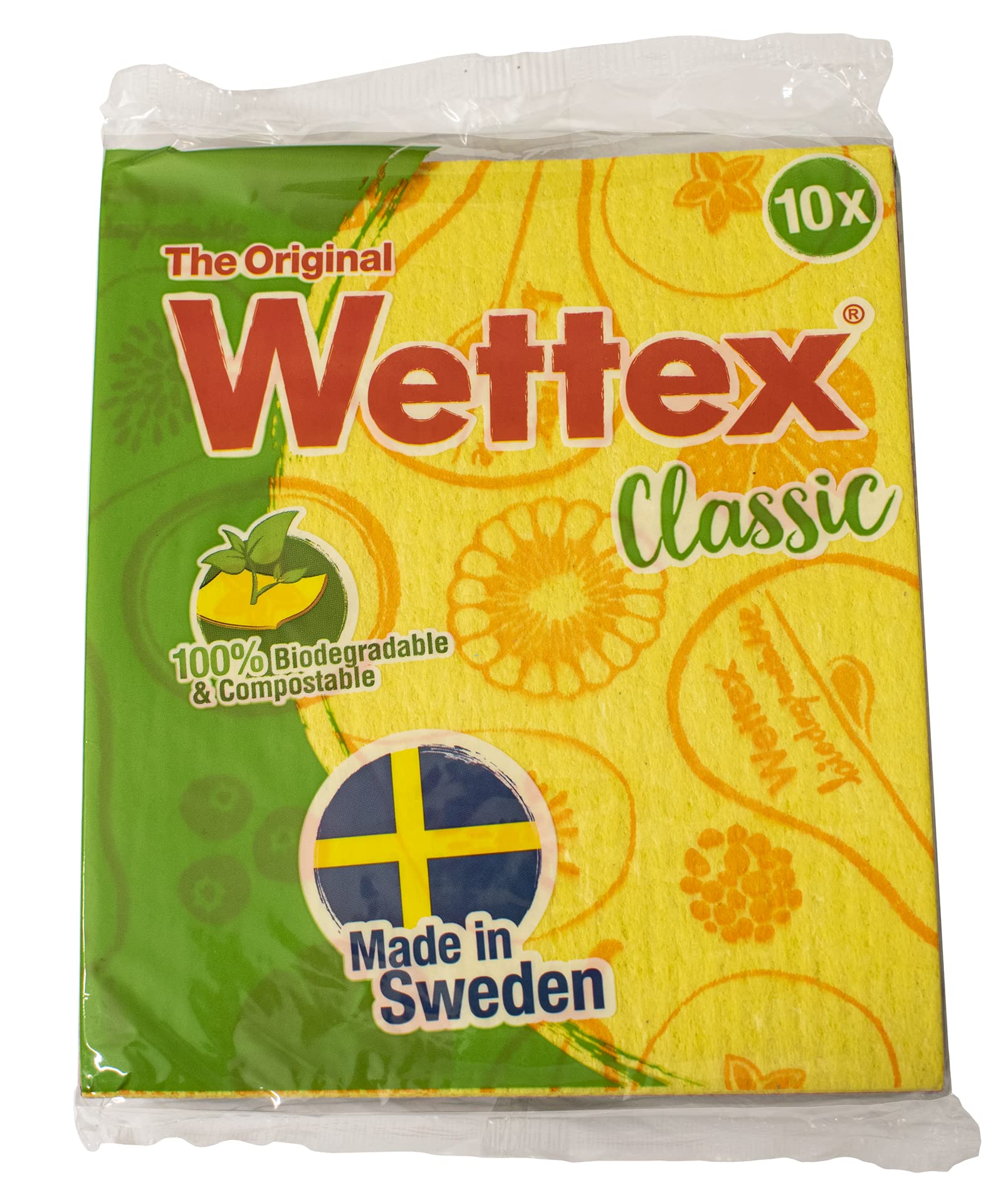 Wettex The Original 10 Pack Swedish Dishcloth For Kitchen - Eco Friendly Reusable Paper Towels - Assorted Dish Cloths For Washin