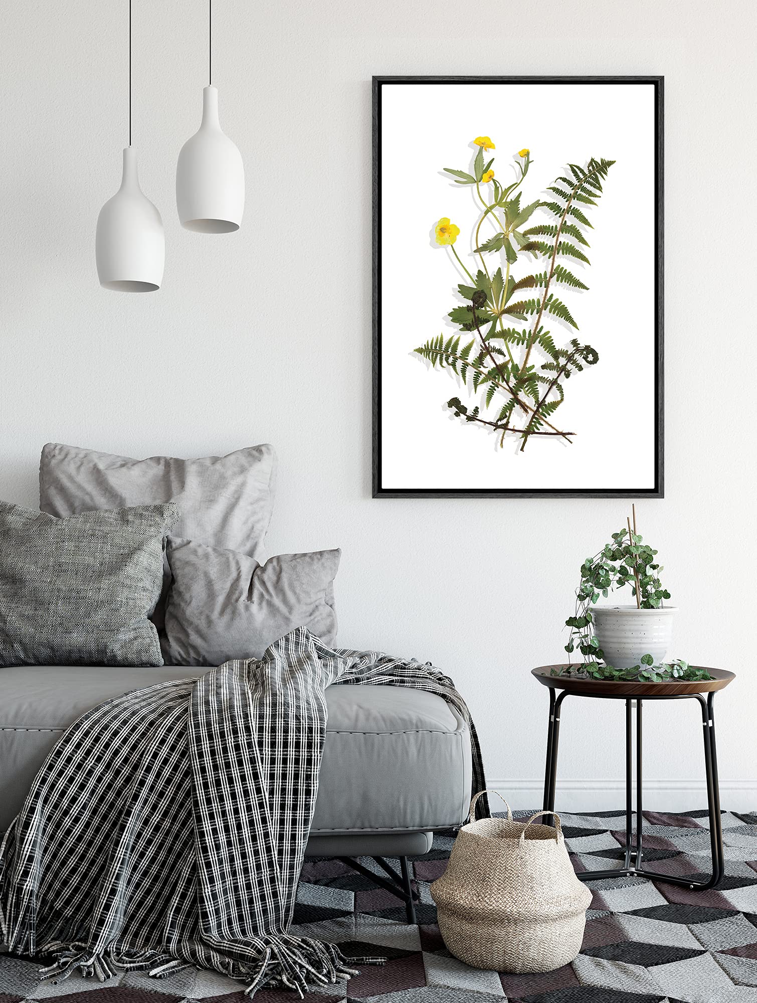 Signford Canvas Print Wall Art Gold Foil Face On Multicolor Square Background Abstract Shapes Illustrations Modern Art Alternati