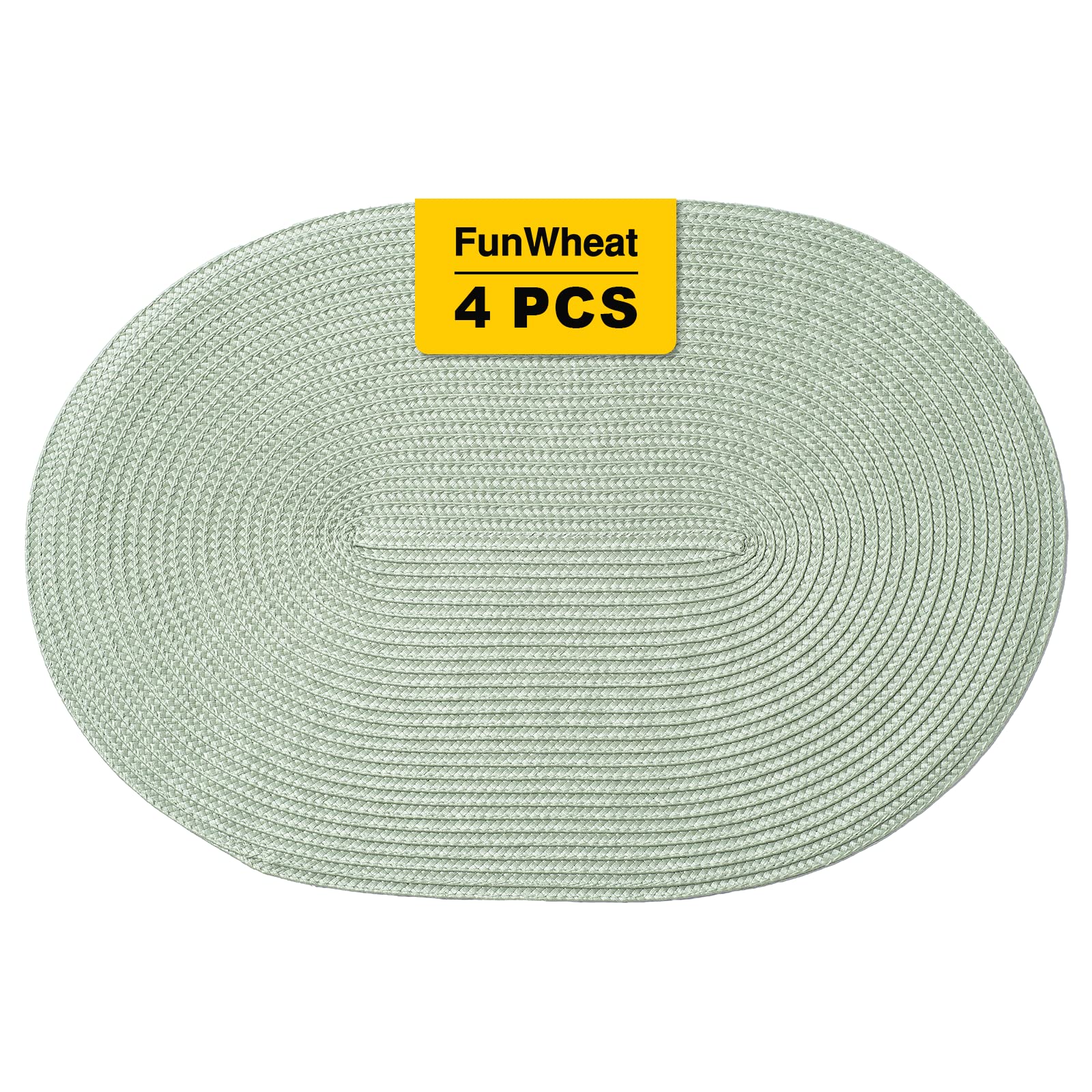 Funwheat Oval Braided Placemats Set Of 4 Table Mats For Dining Tables Washable Heat Resistant Place Mats For Indoor Outdoor Use