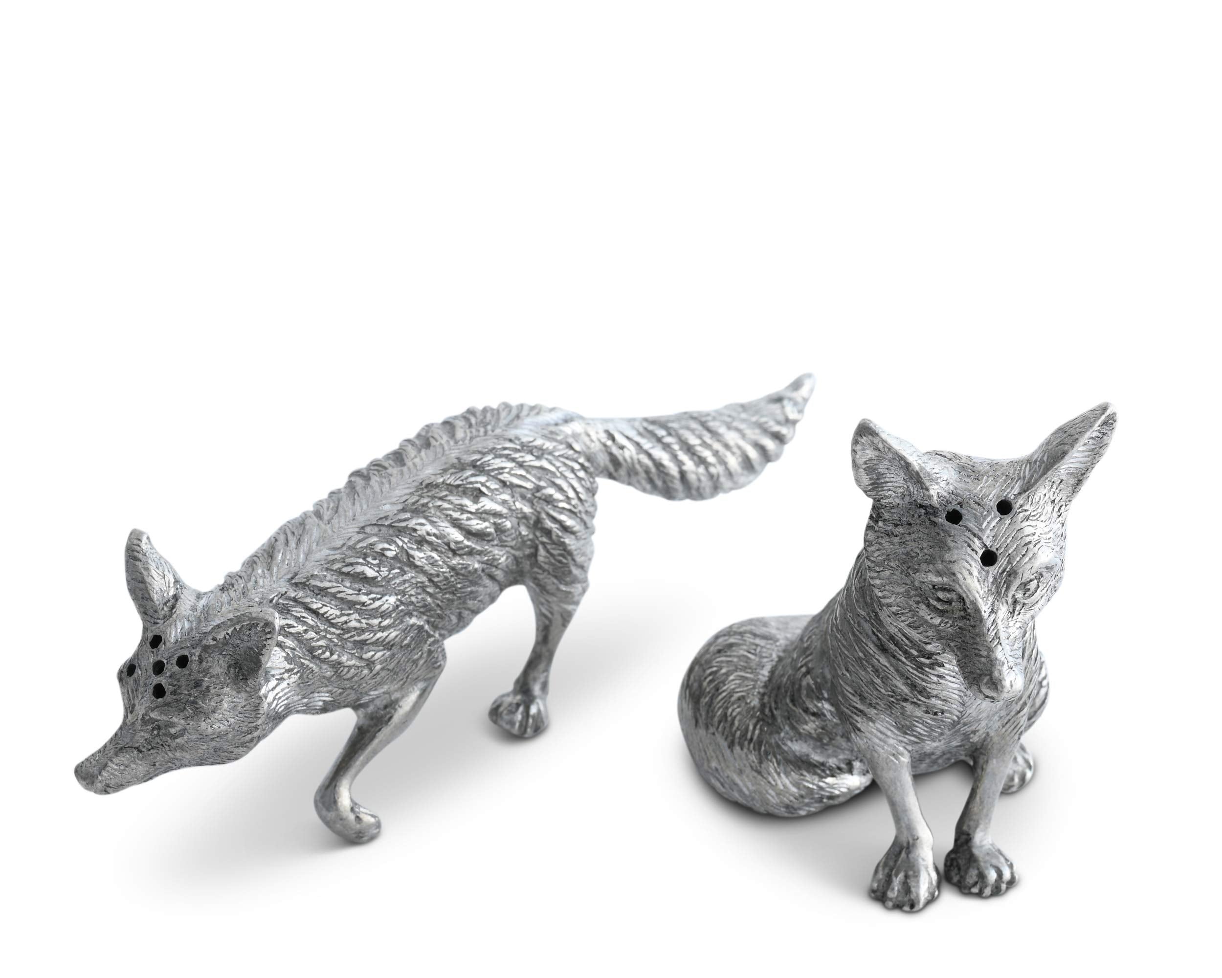 Vagabond House Pewter Foxes Hunting Salt & Pepper Shaker Set 2.5 Inch Tall