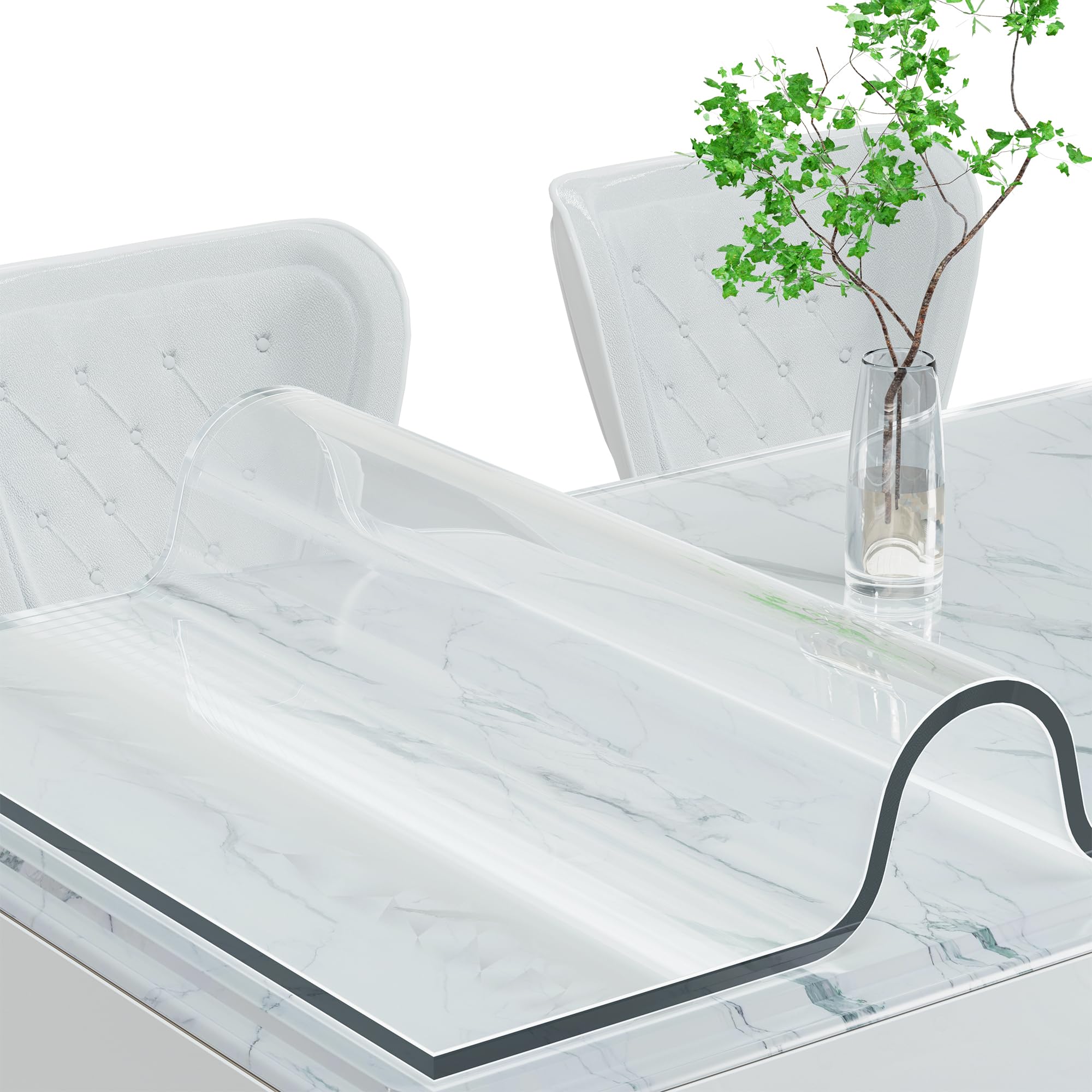 Etechmart 24 X 60 Inch Clear Table Cover Protector, 1.5Mm Thick Custom Pvc Table Cover Tablecloth, Plastic Desk Pad Mat, Waterpr